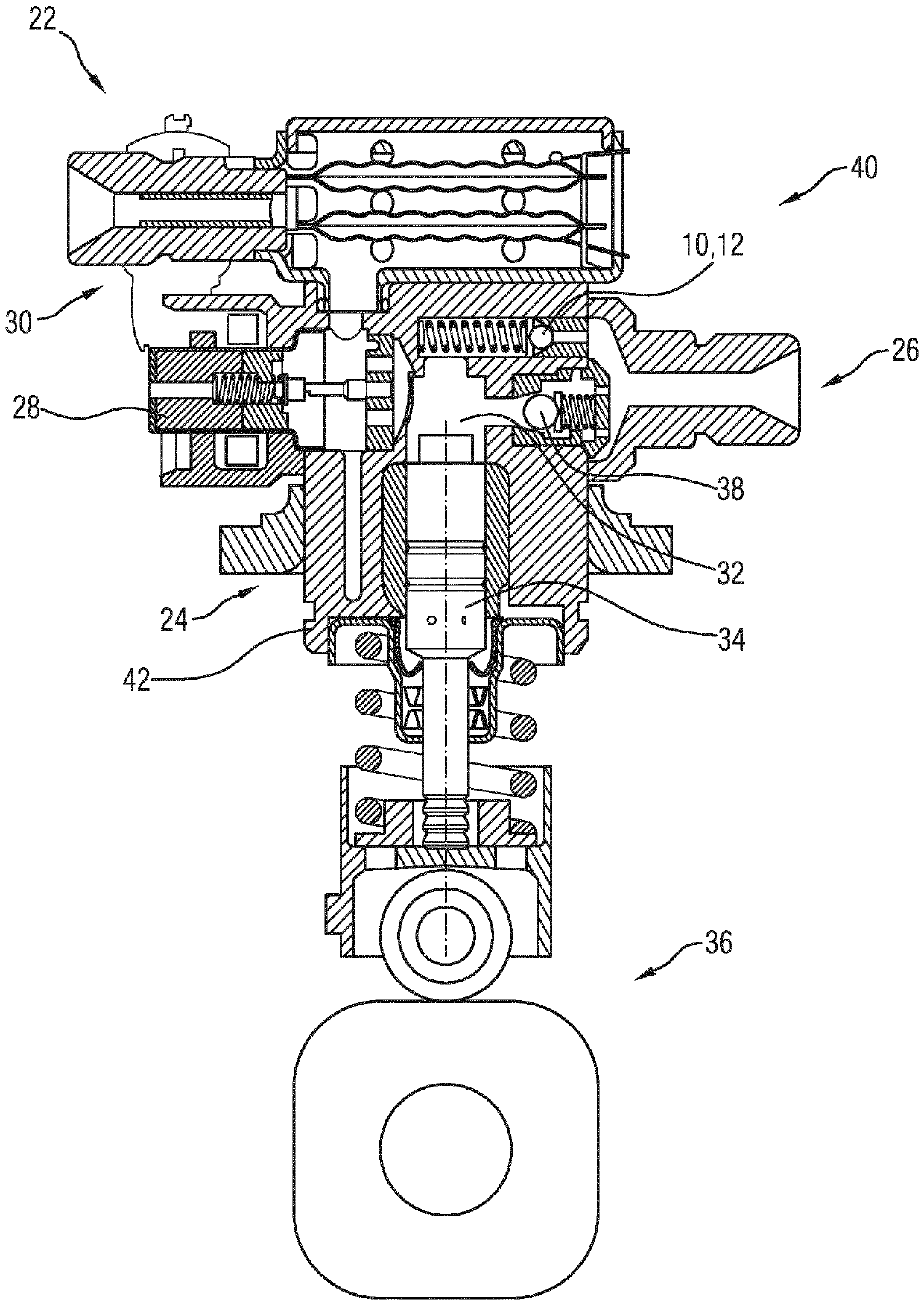 Valve device for a fuel injection system and fuel injection system