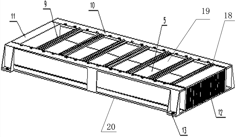 Motive power battery box with balanced heat radiation structure