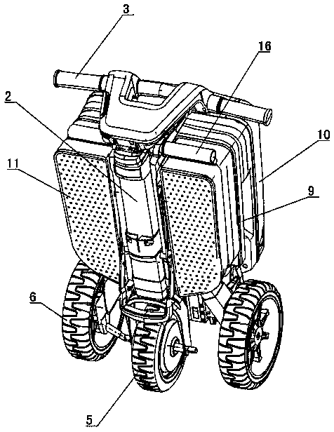 Travel suitcase folding electric tricycle