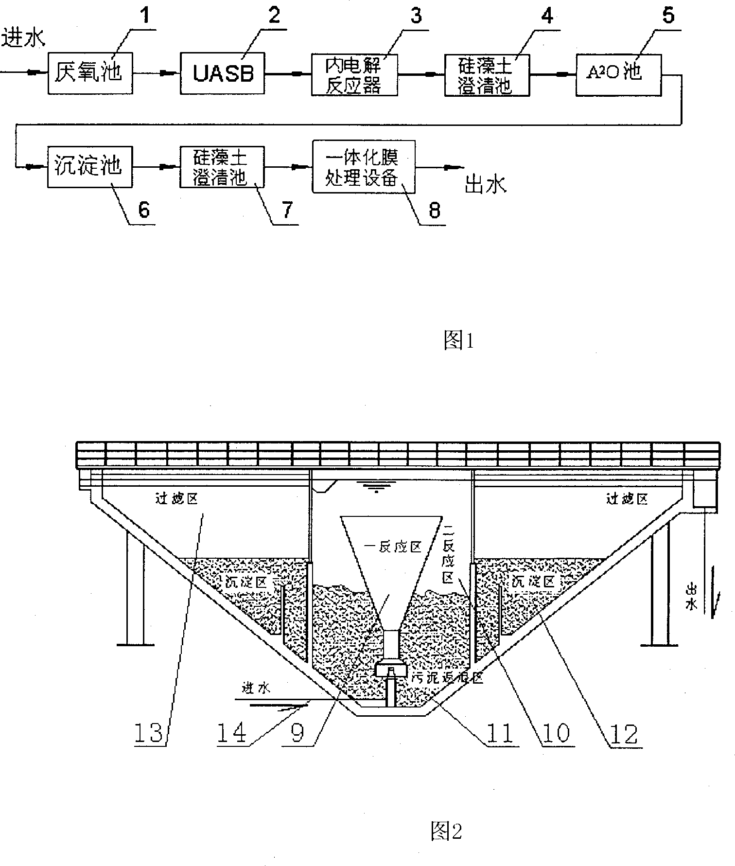 Technique for treating garbage percolate based on diatomite and UASB