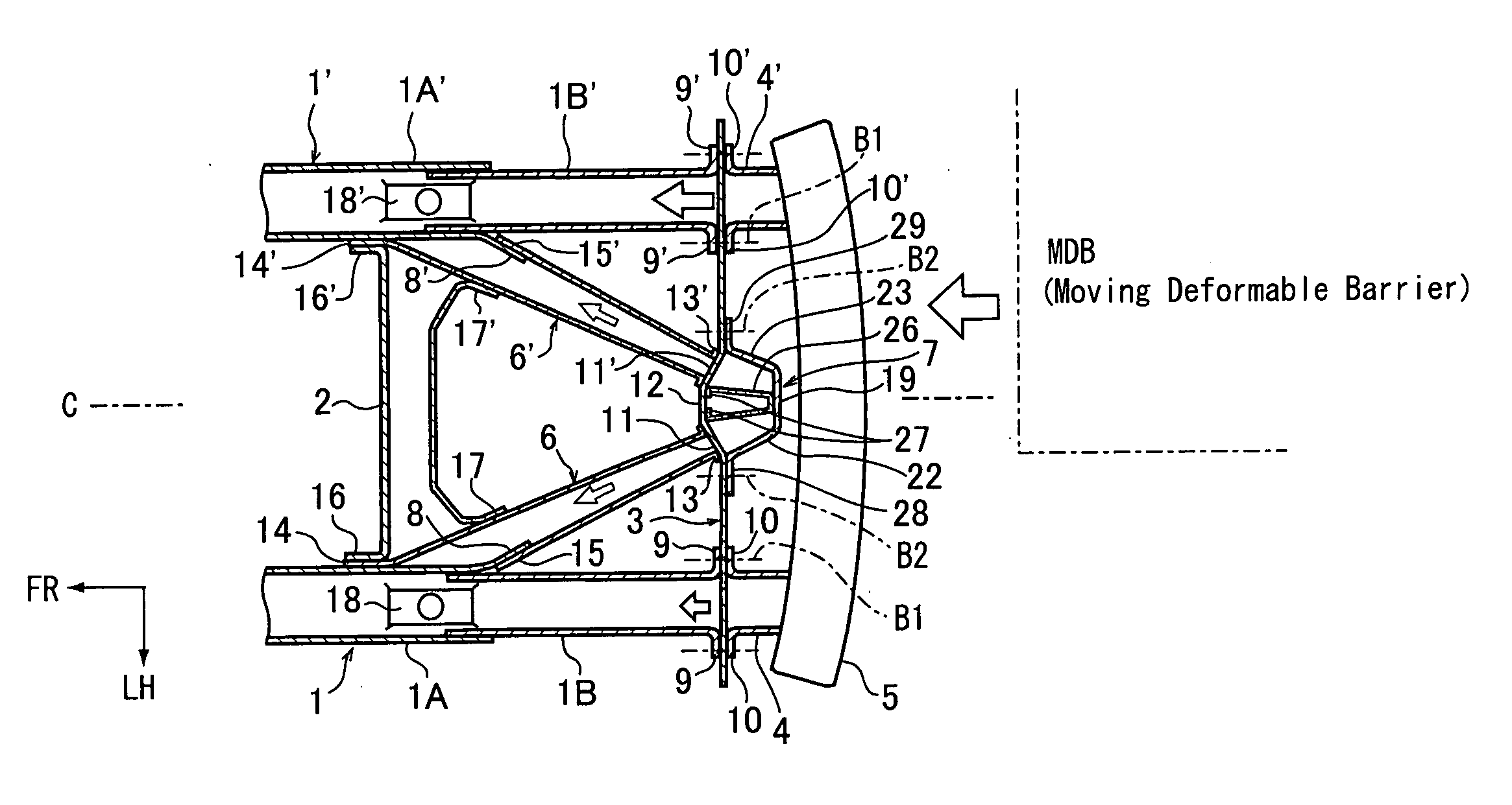 Frame structure for vehicle