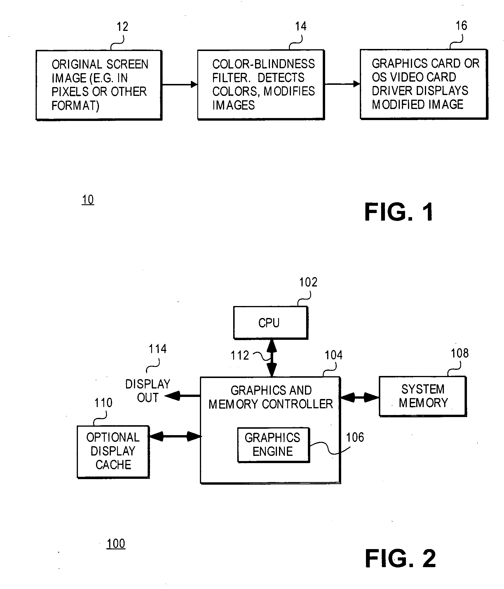 Method and apparatus for modifying graphics content prior to display for color blind use