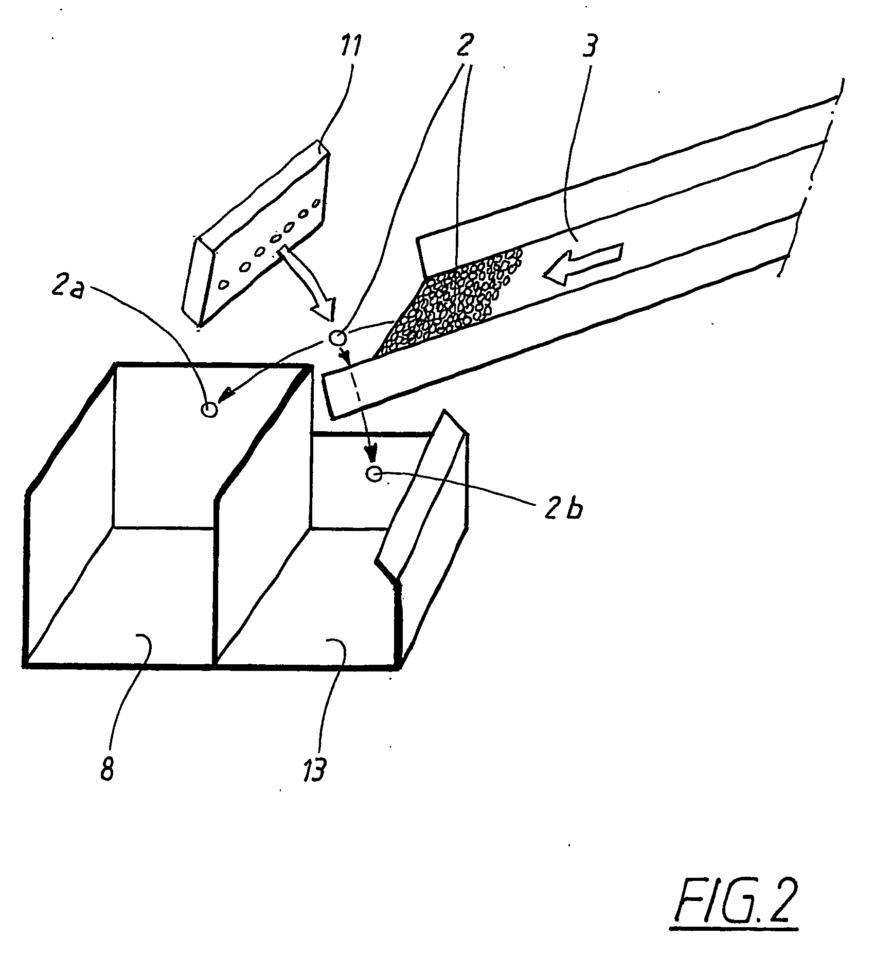 Arrangement for separation of particles, and a separation method in connection with a process for manufacturing power cables