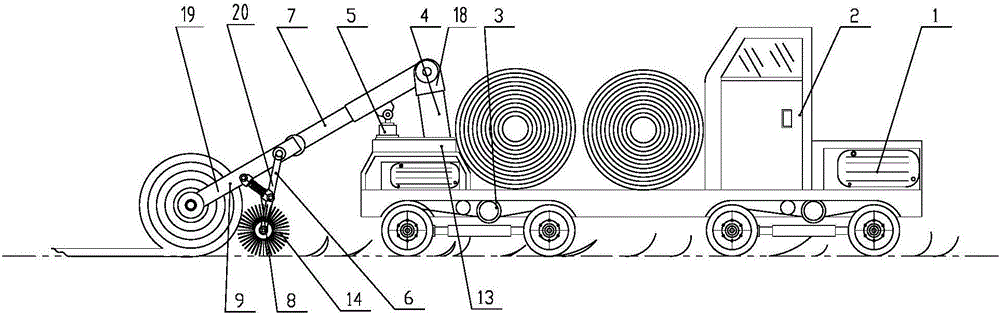 Recycling vehicle for fireproof fire extinguishment isolation cloth for grassland