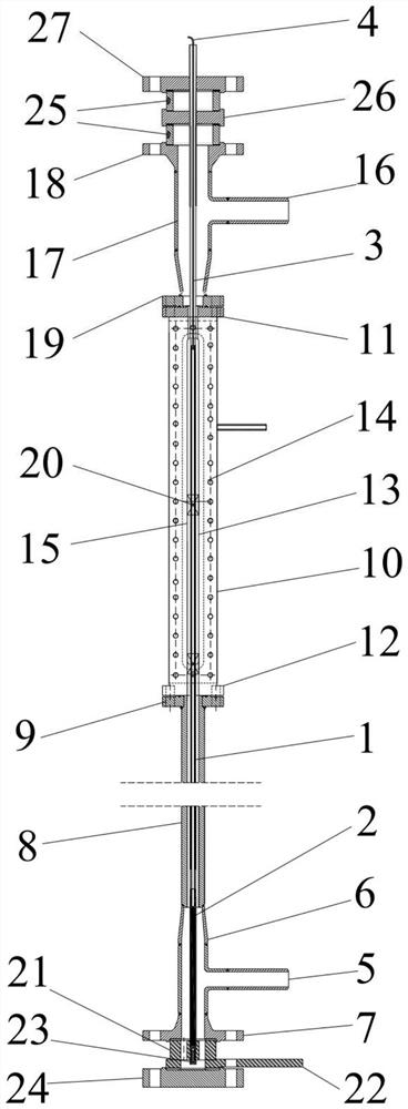 High-temperature and high-pressure single-rod critical heat flux density visualization experiment device