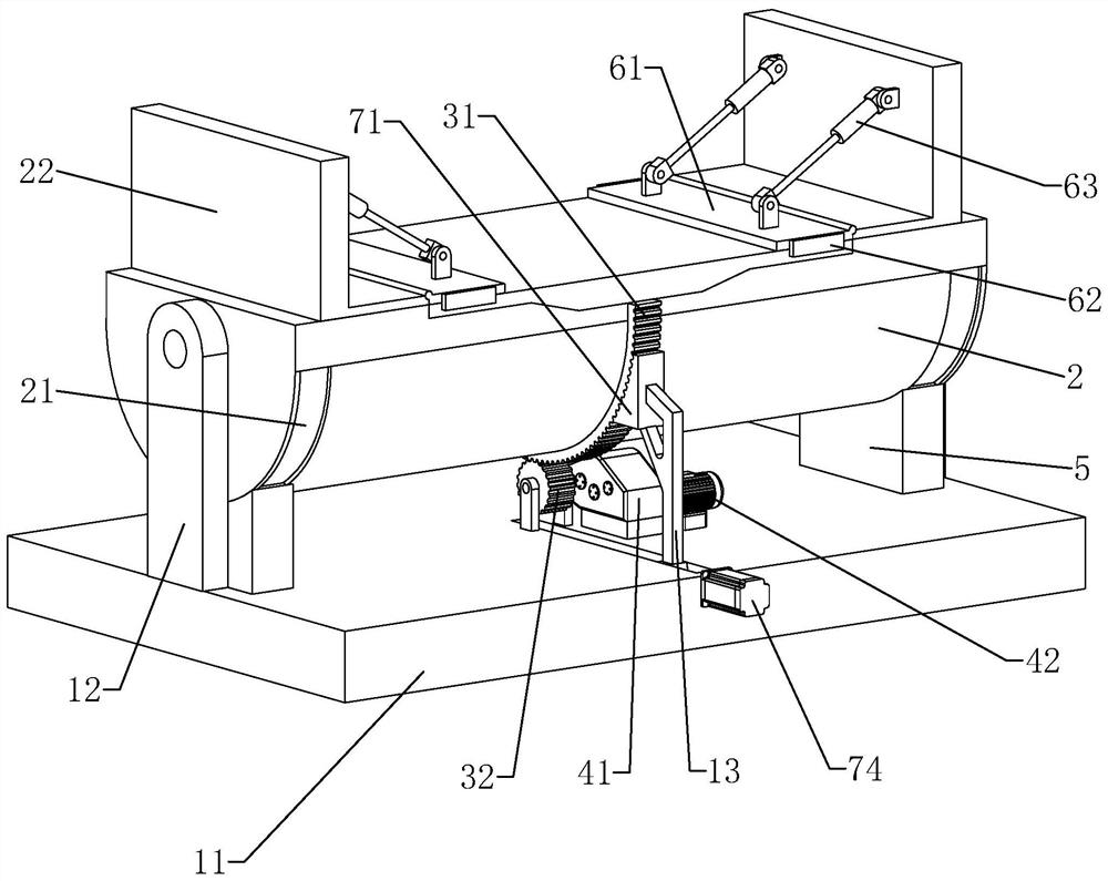 Turnover jig frame for welding steel box girder