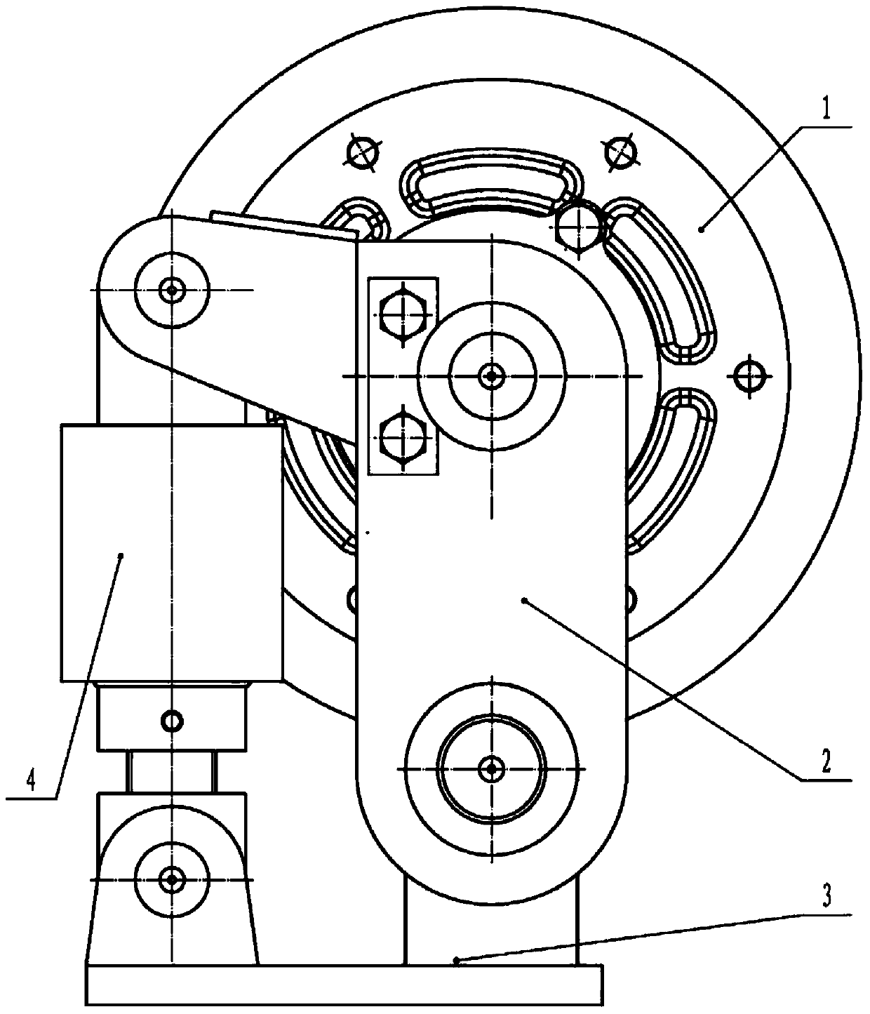 Light roller cage ear with gas spring hydraulic damper