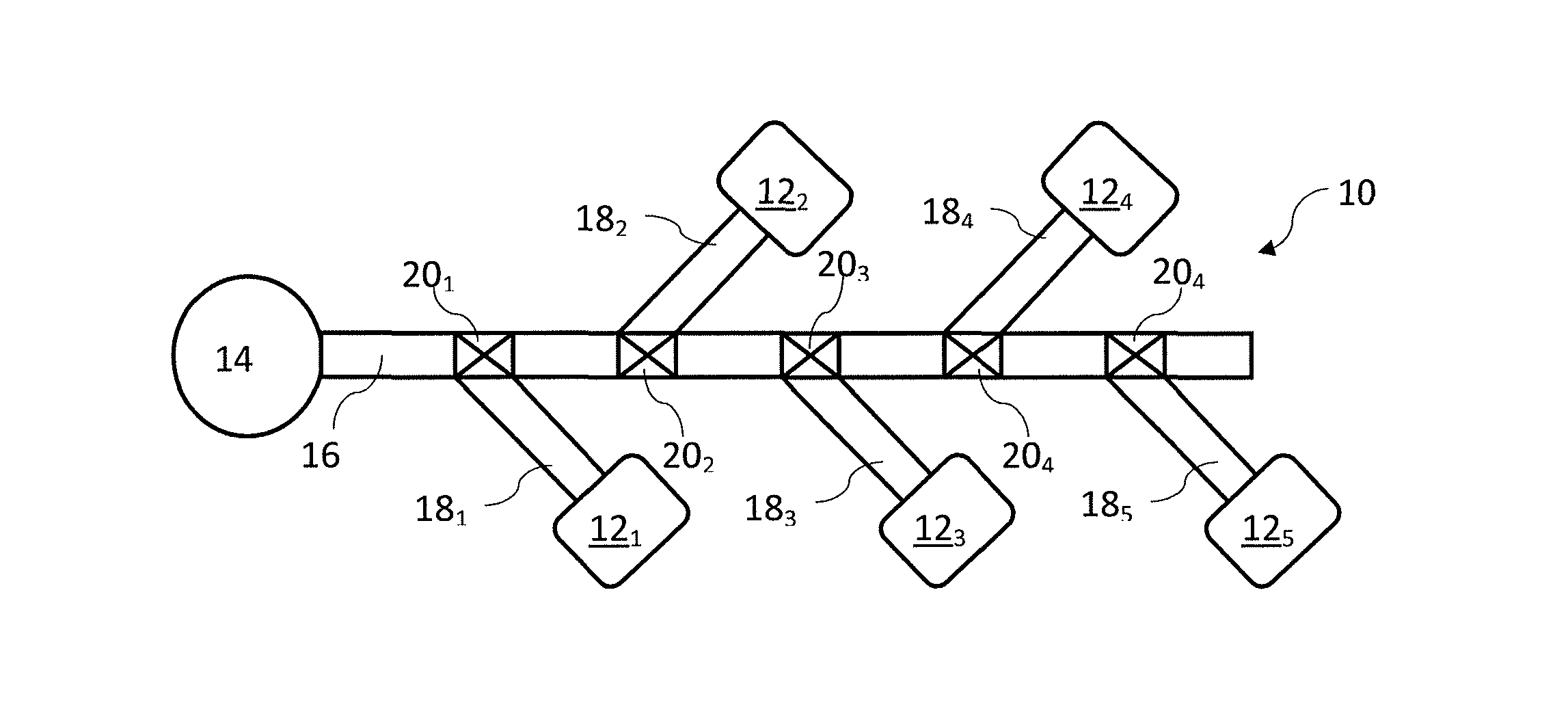 Beam transport system for a hadron therapy facility