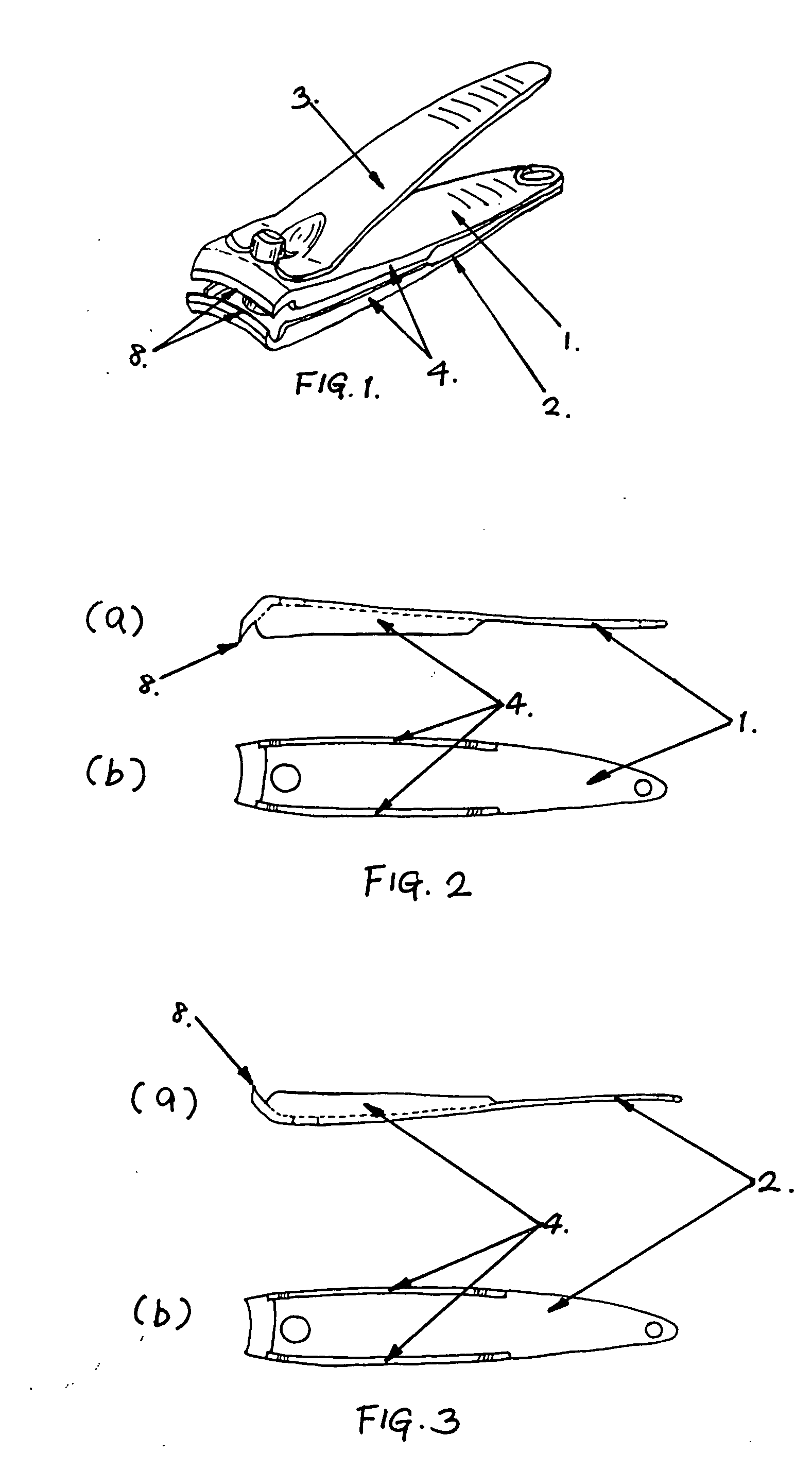 Nail clipper with catching side walls