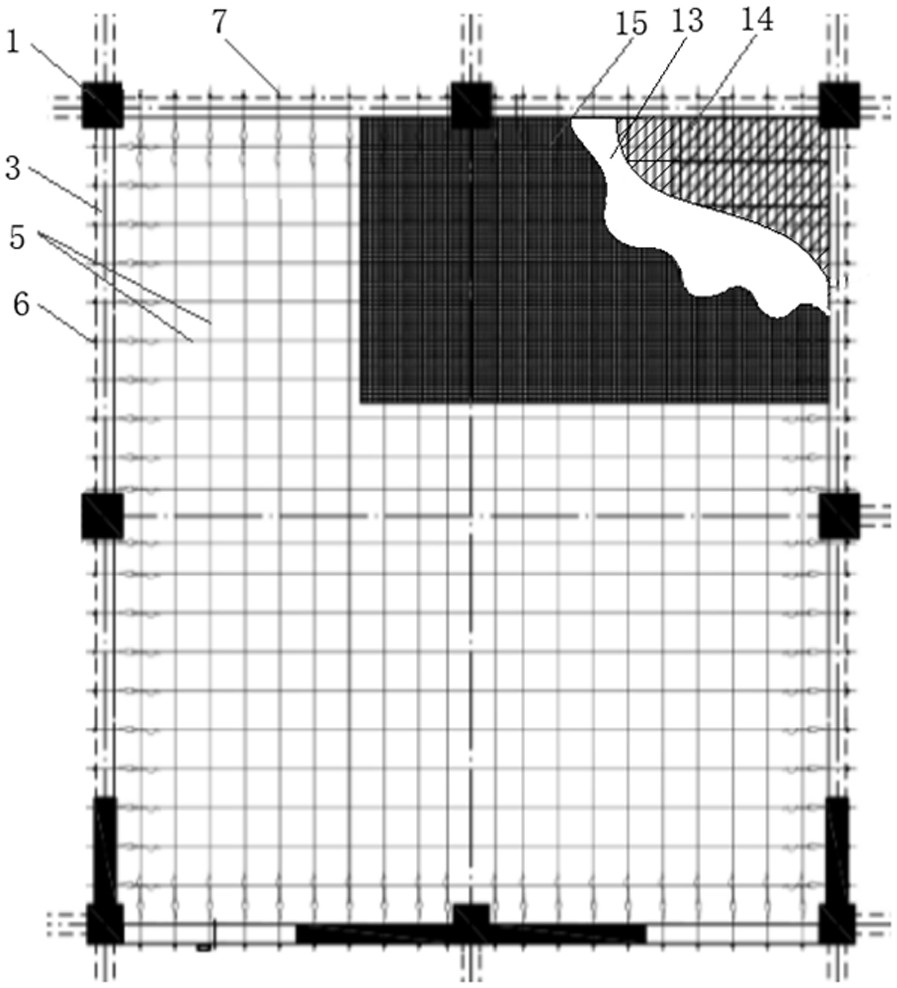 Steel cable net construction platform for sightseeing patio in super high-rise building and construction method thereof