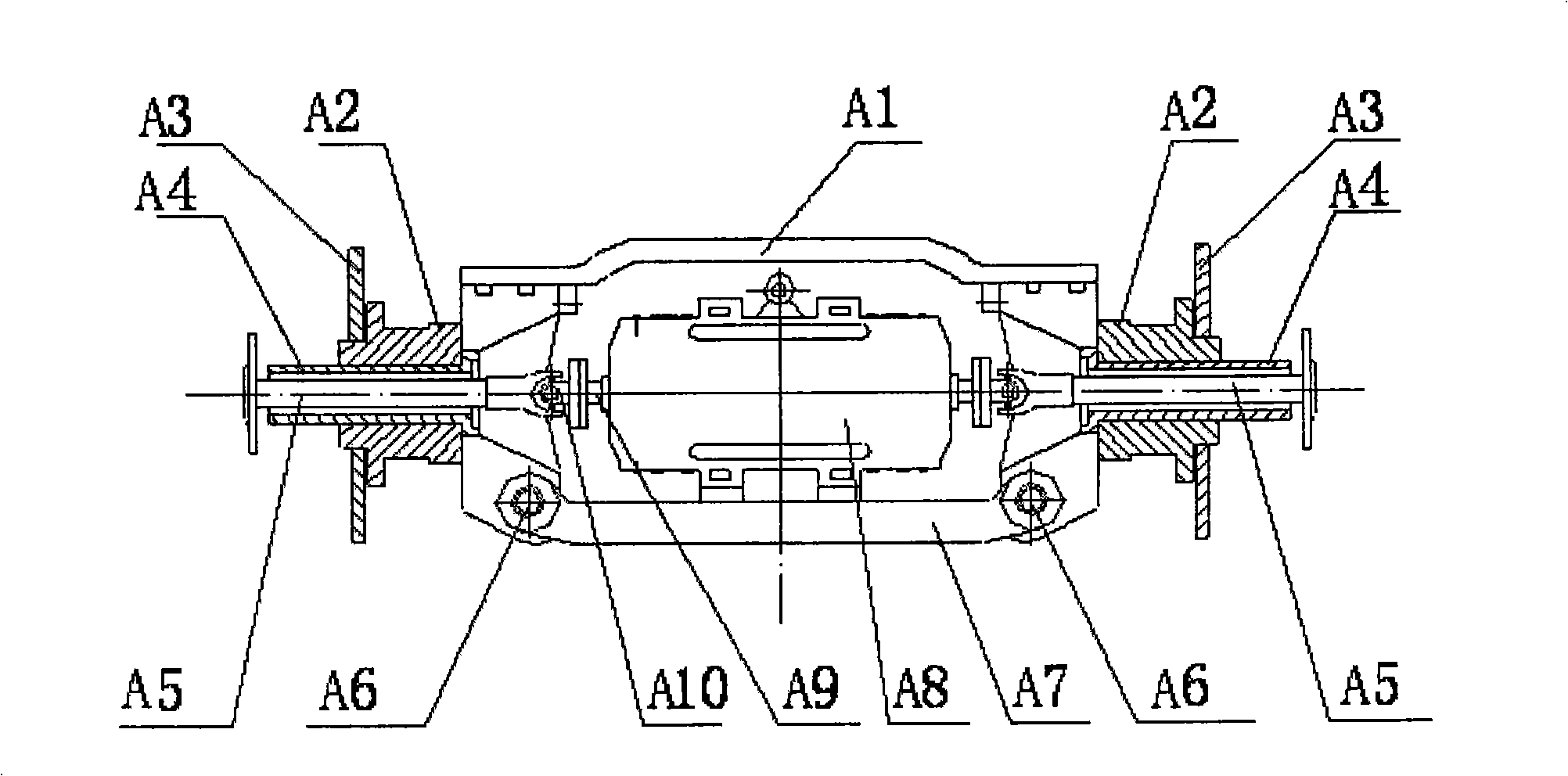 Articulated multiple-shaft drive bidirectional driving electric motor coach