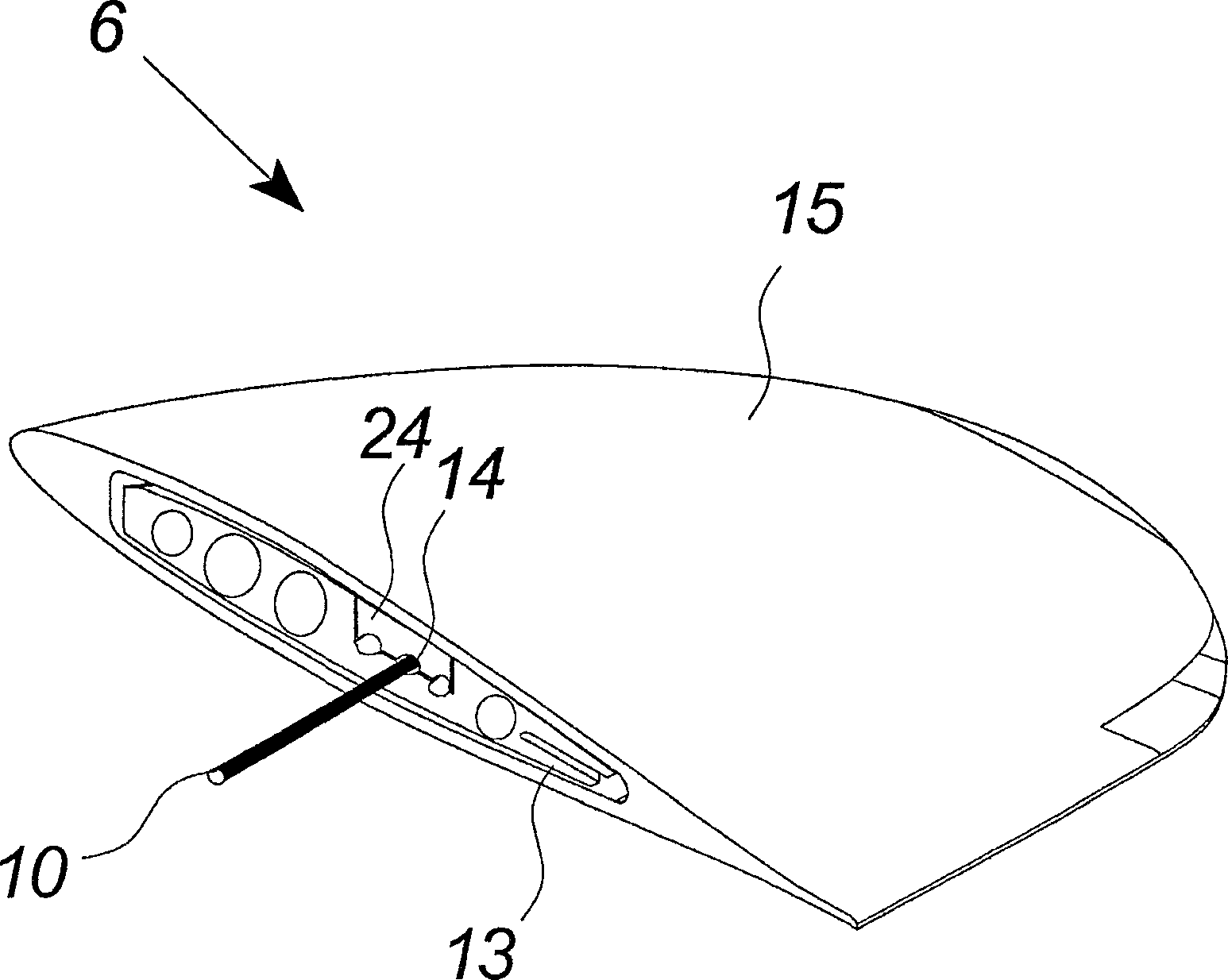 Thunderbolt protection device of wind turbine blade