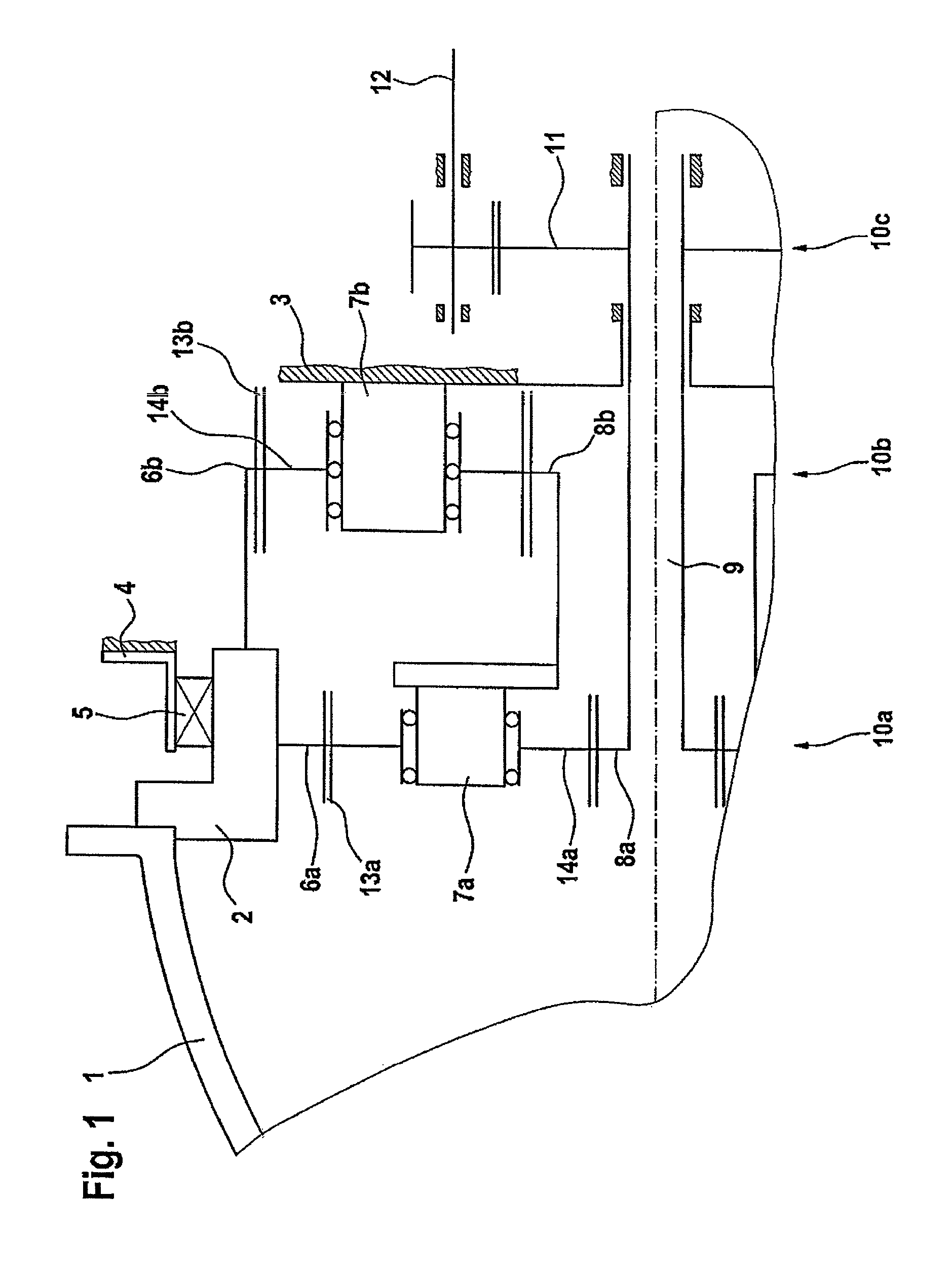 Power-split wind power generator gearbox