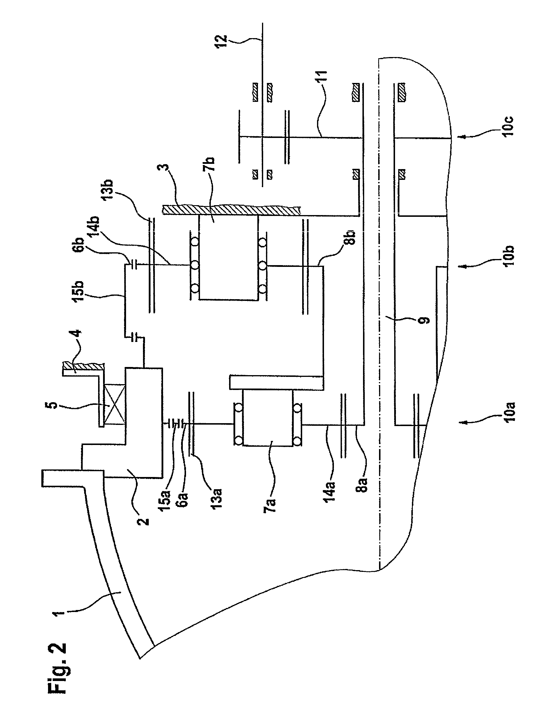 Power-split wind power generator gearbox