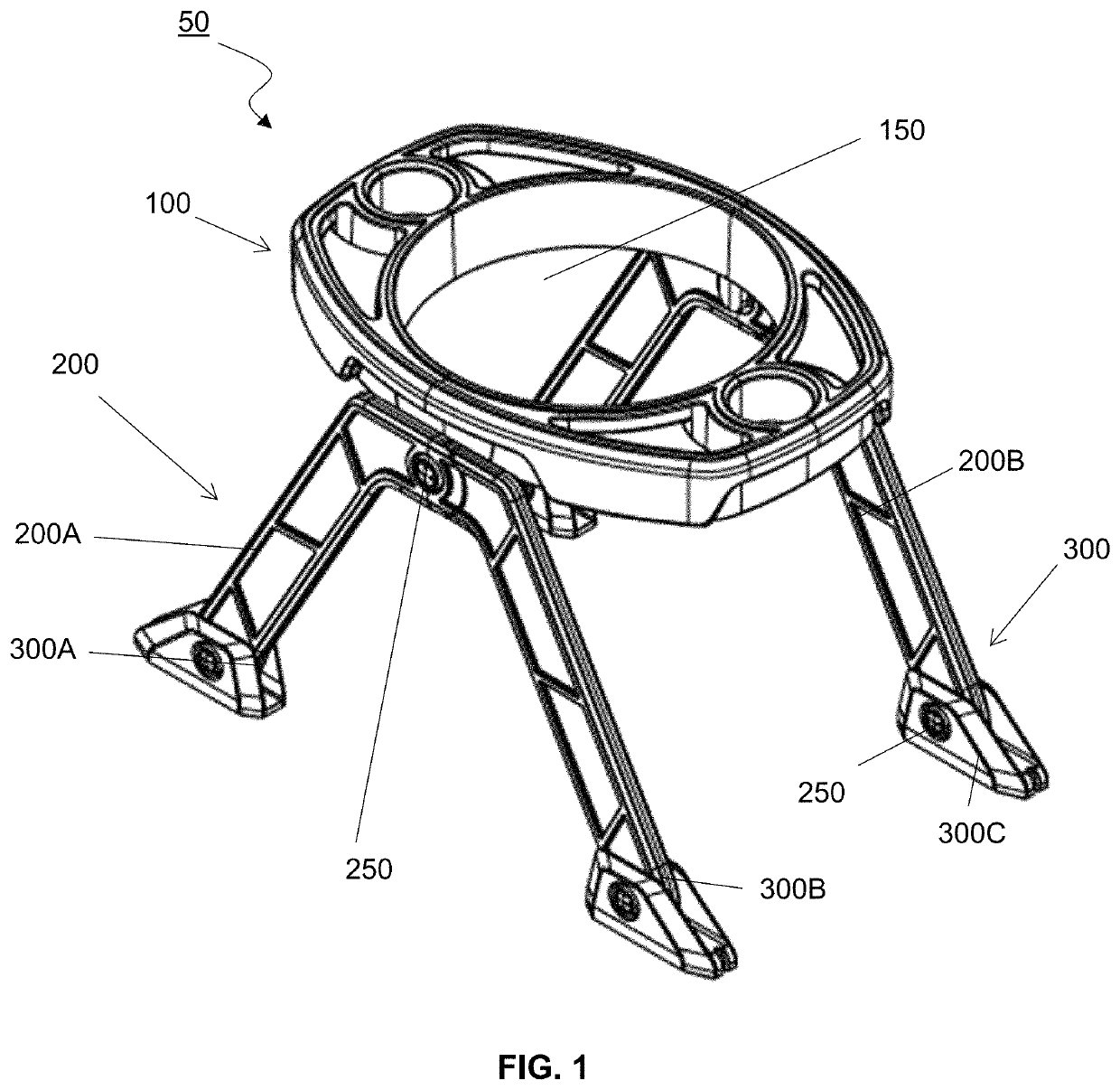 Apparatus for holding a container on an uneven surface