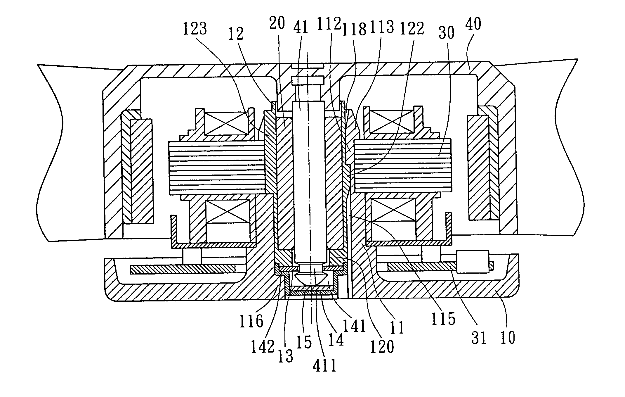 Axial tube assembly for a motor