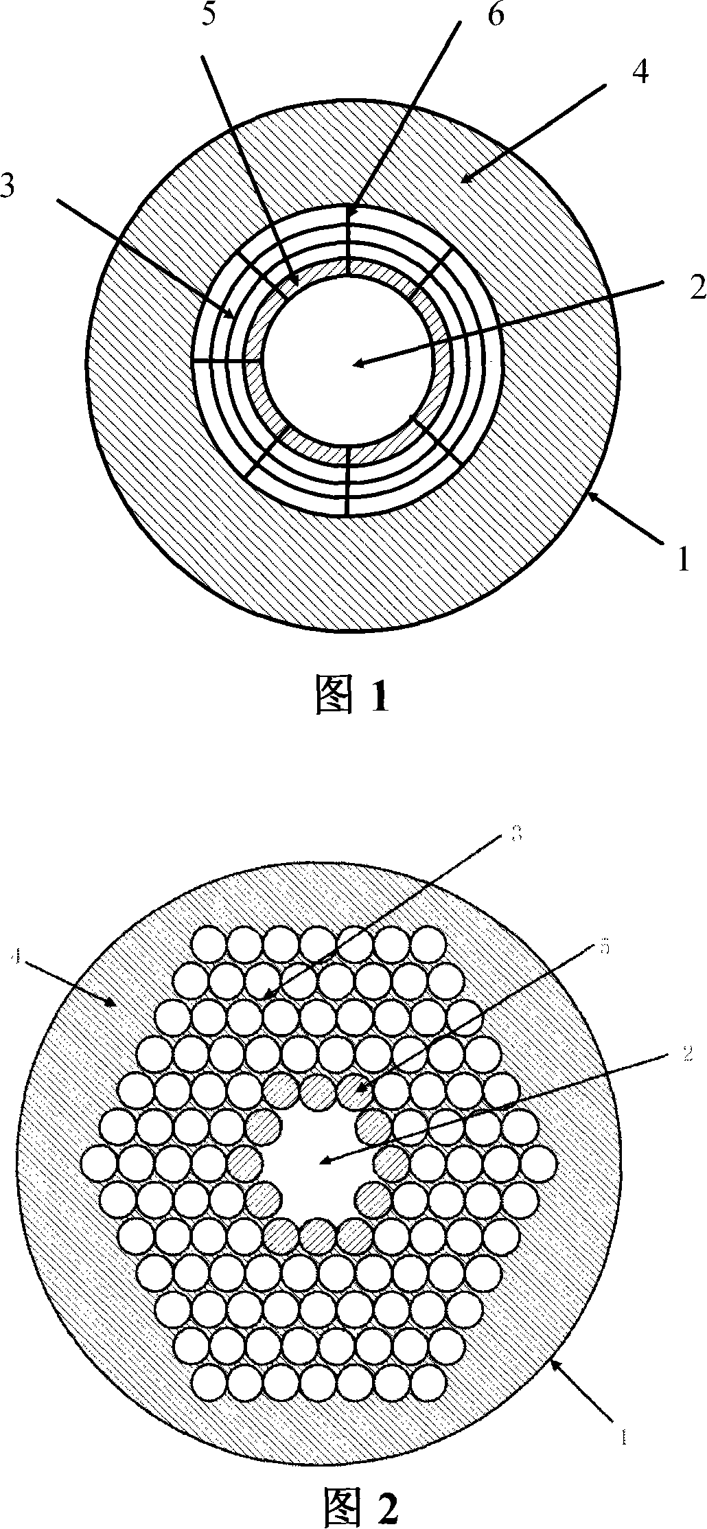 Cladding gain guided microstructure hollow optical fiber