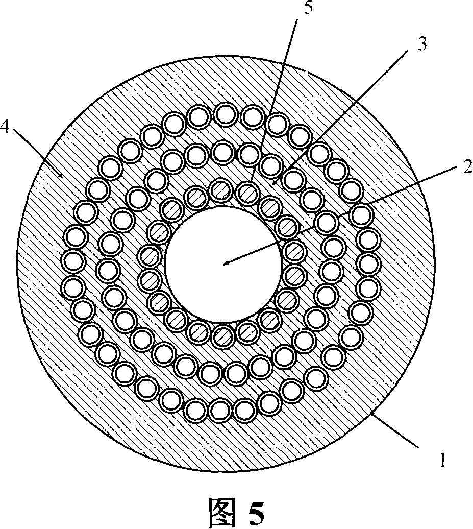 Cladding gain guided microstructure hollow optical fiber