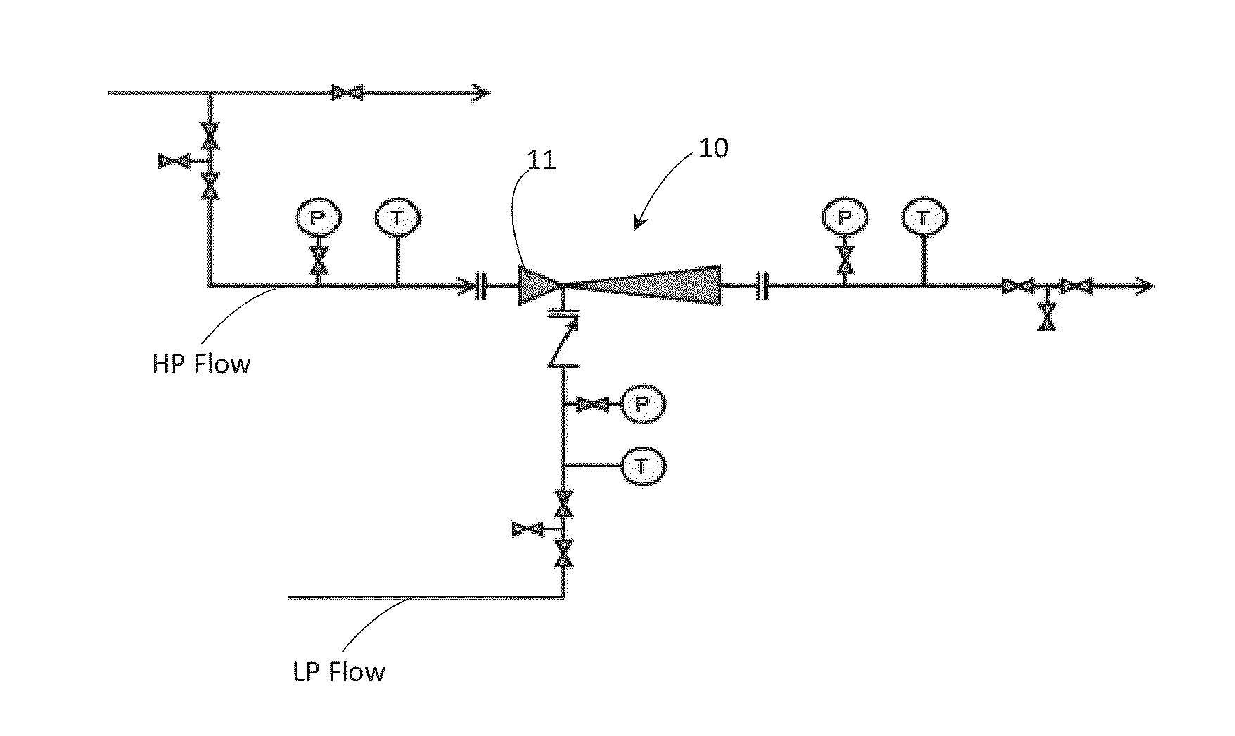 System for Production Boosting and Measuring Flow Rate in a Pipeline