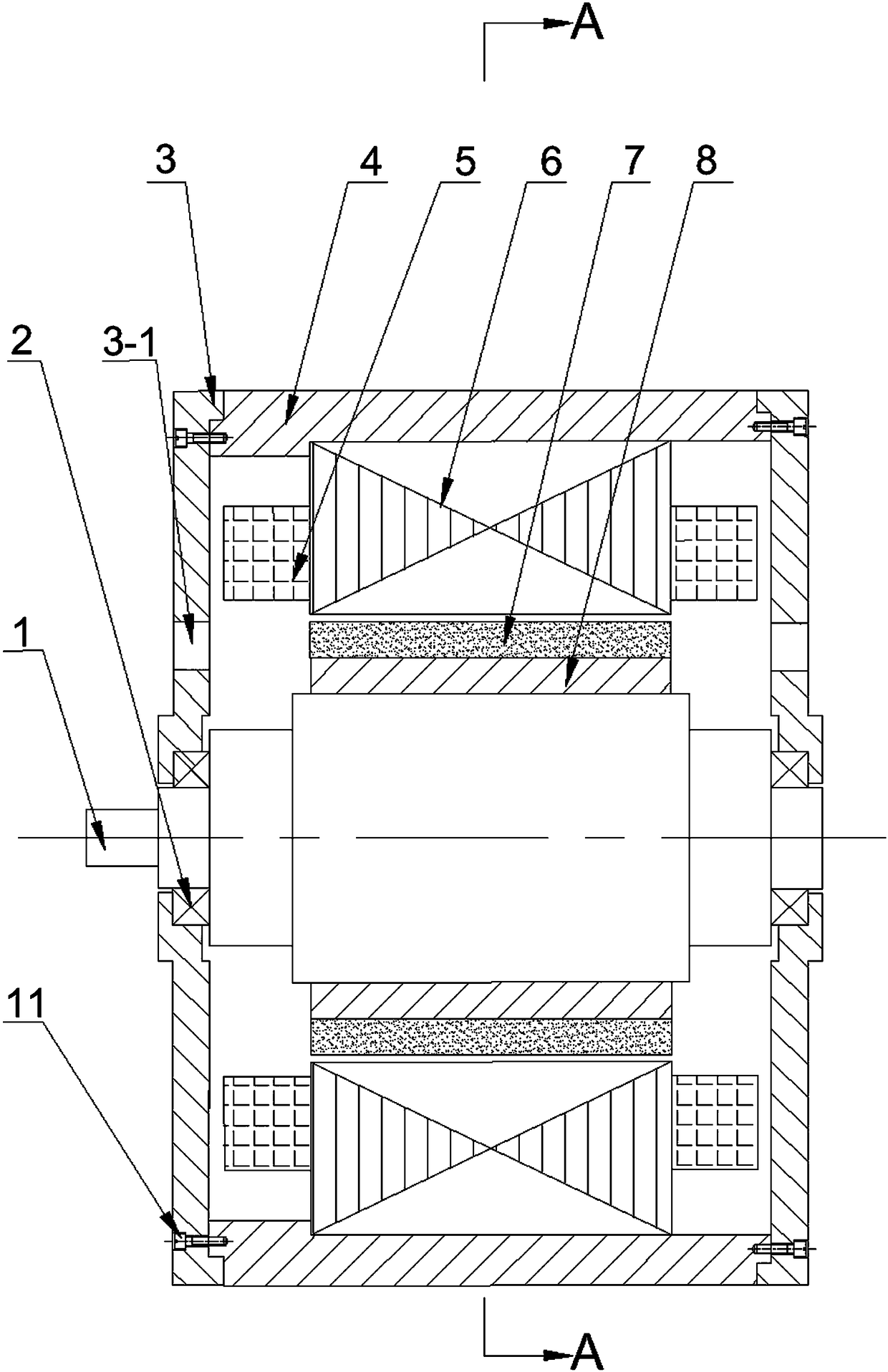 An oil-cooled, low-consumption inner rotor permanent magnet motor