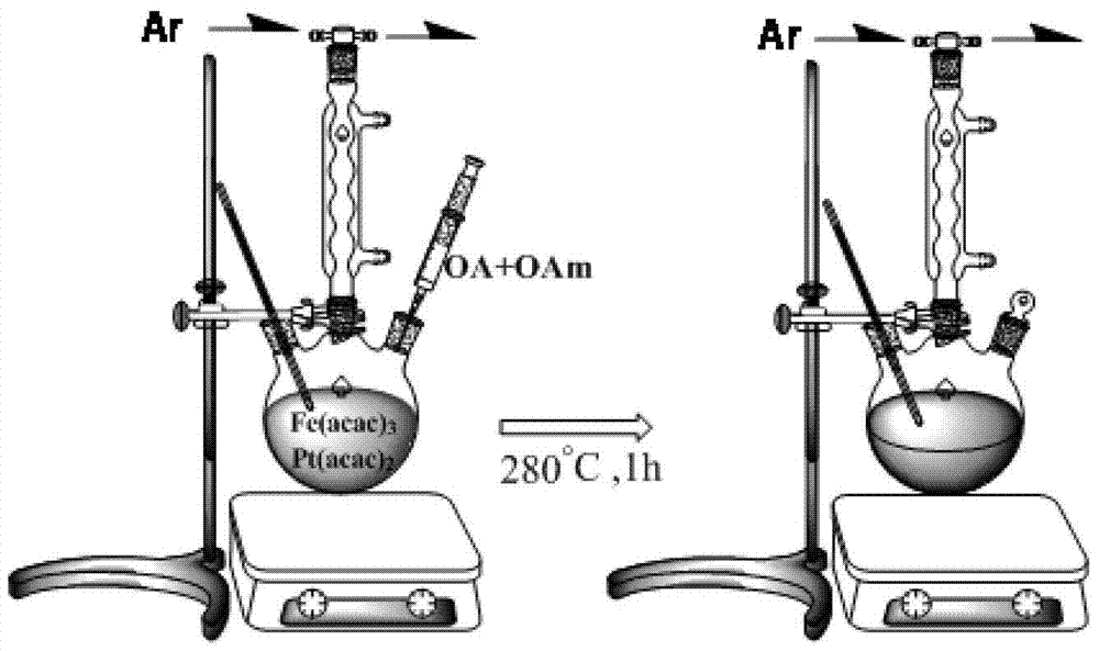 A method for the construction of nanoheterostructures based on platinized iron nanoparticles