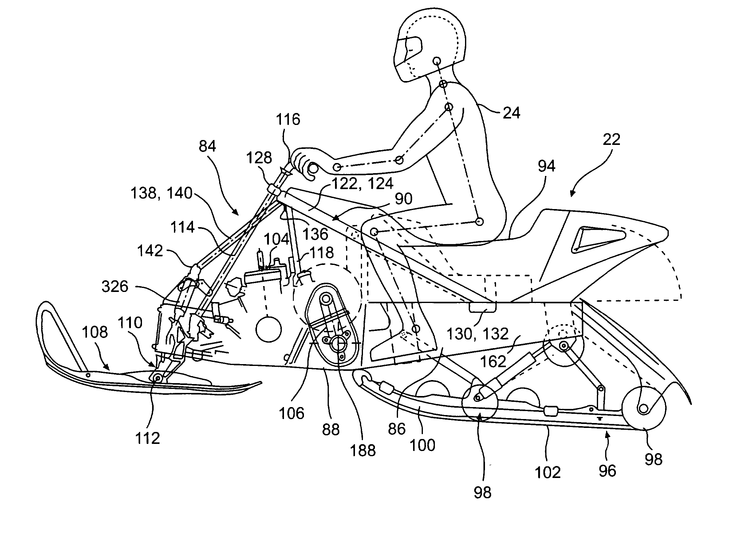 Snowmobile frame