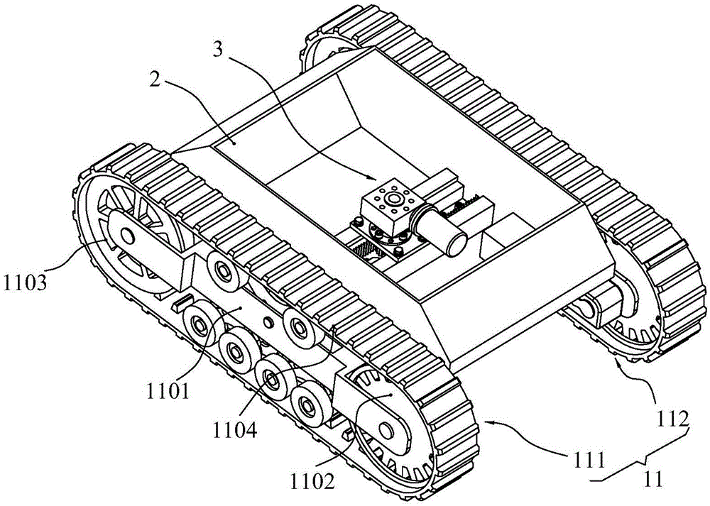 Movable platform using gear and rack for adjusting width and robot with same