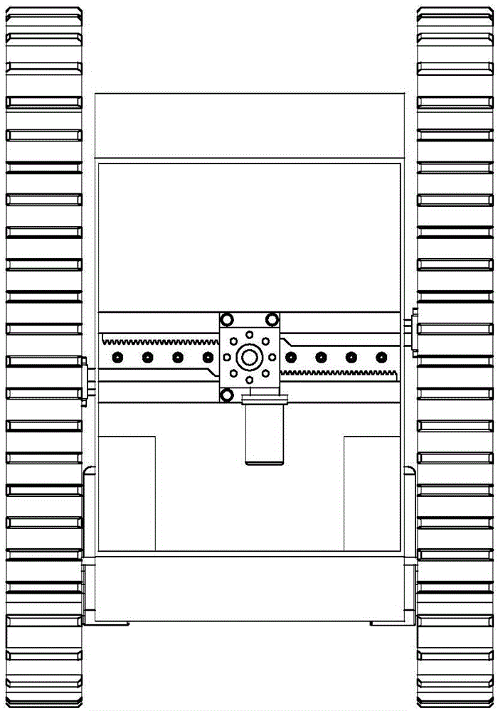 Movable platform using gear and rack for adjusting width and robot with same