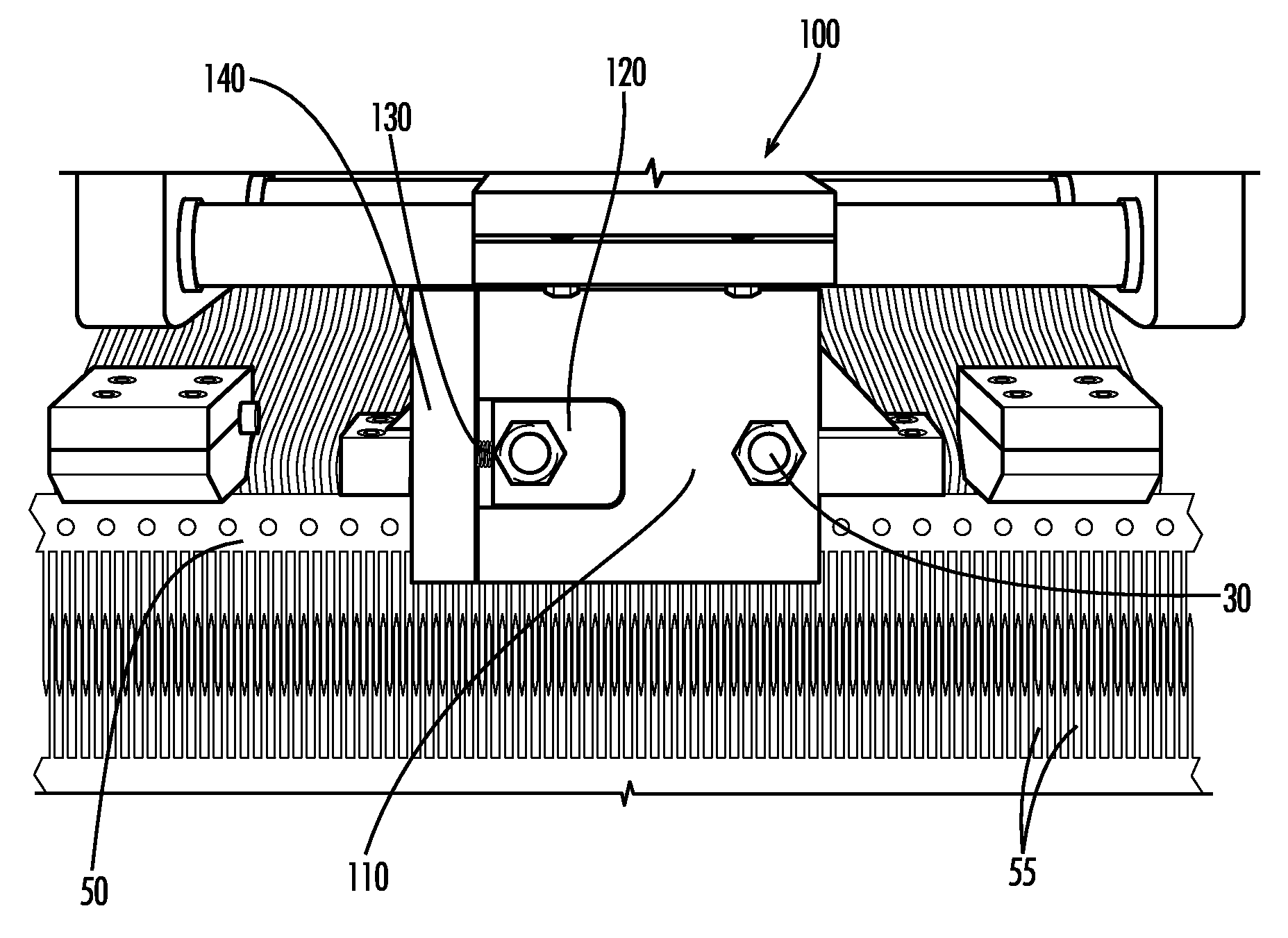 Self-adjusting cam follower bracket for tufting machine