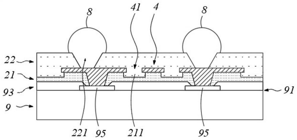 Stacked packaging structure and packaging method