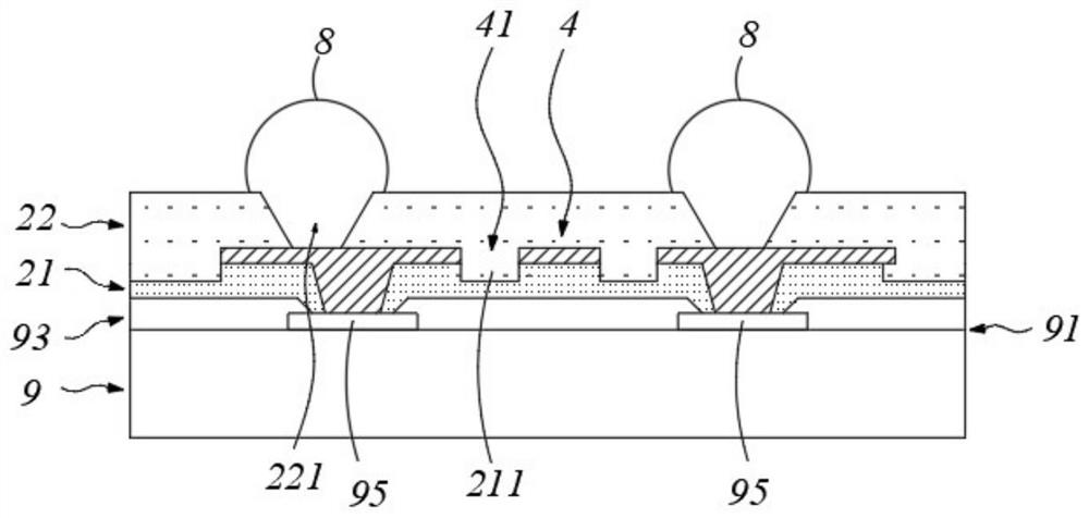 Stacked packaging structure and packaging method