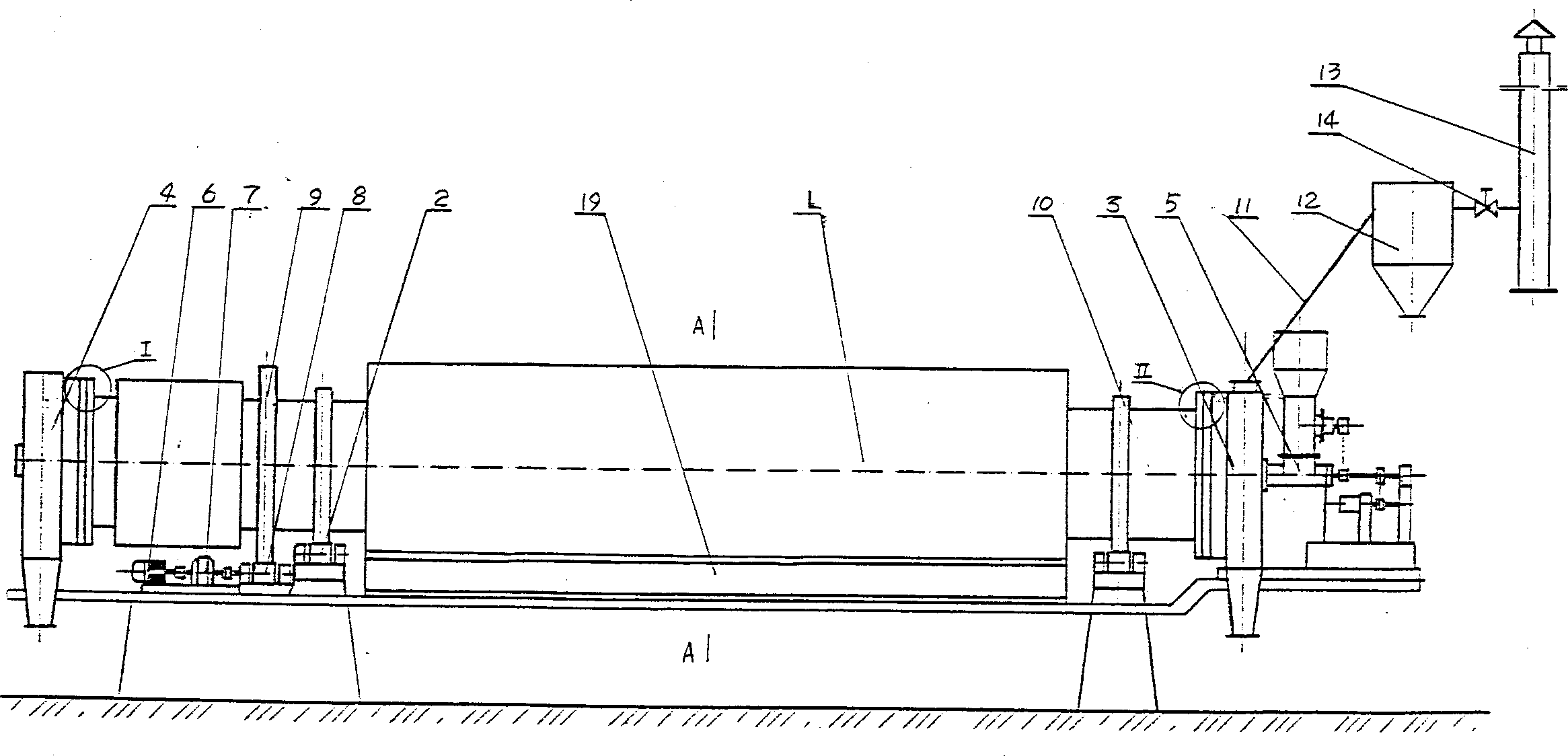 Rotary kiln with resistor furnace for heating and calcining kaolin