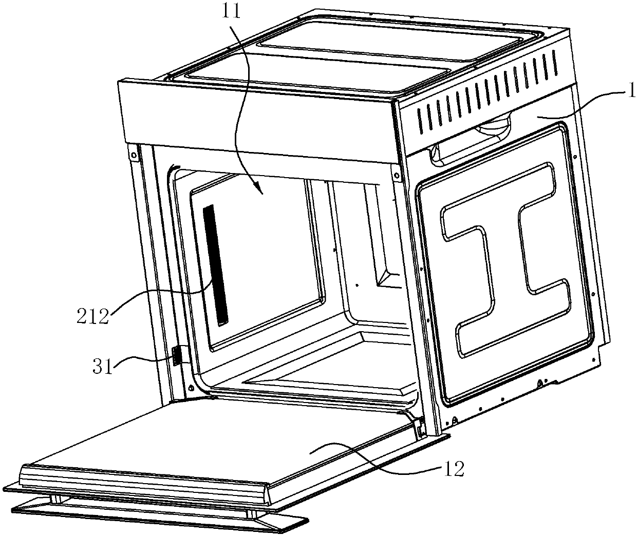 Oven with automatic moisture removing and drying functions