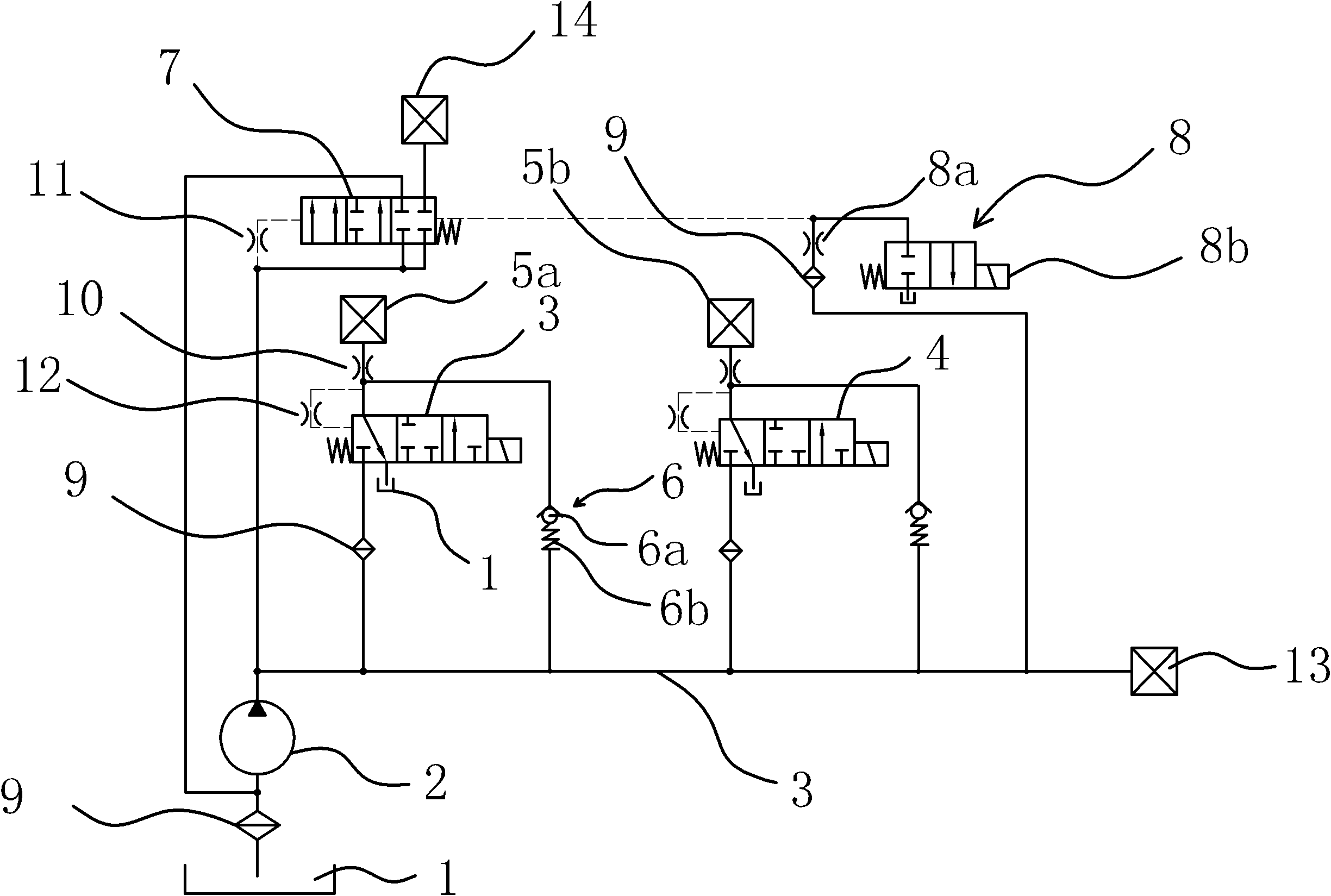 Hydraulic control device with double clutches