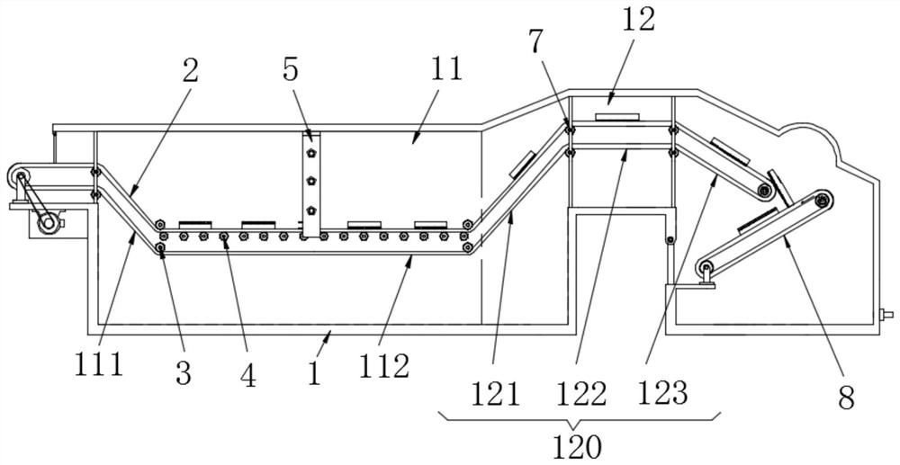 Pickling flip-type draining device for radiator processing