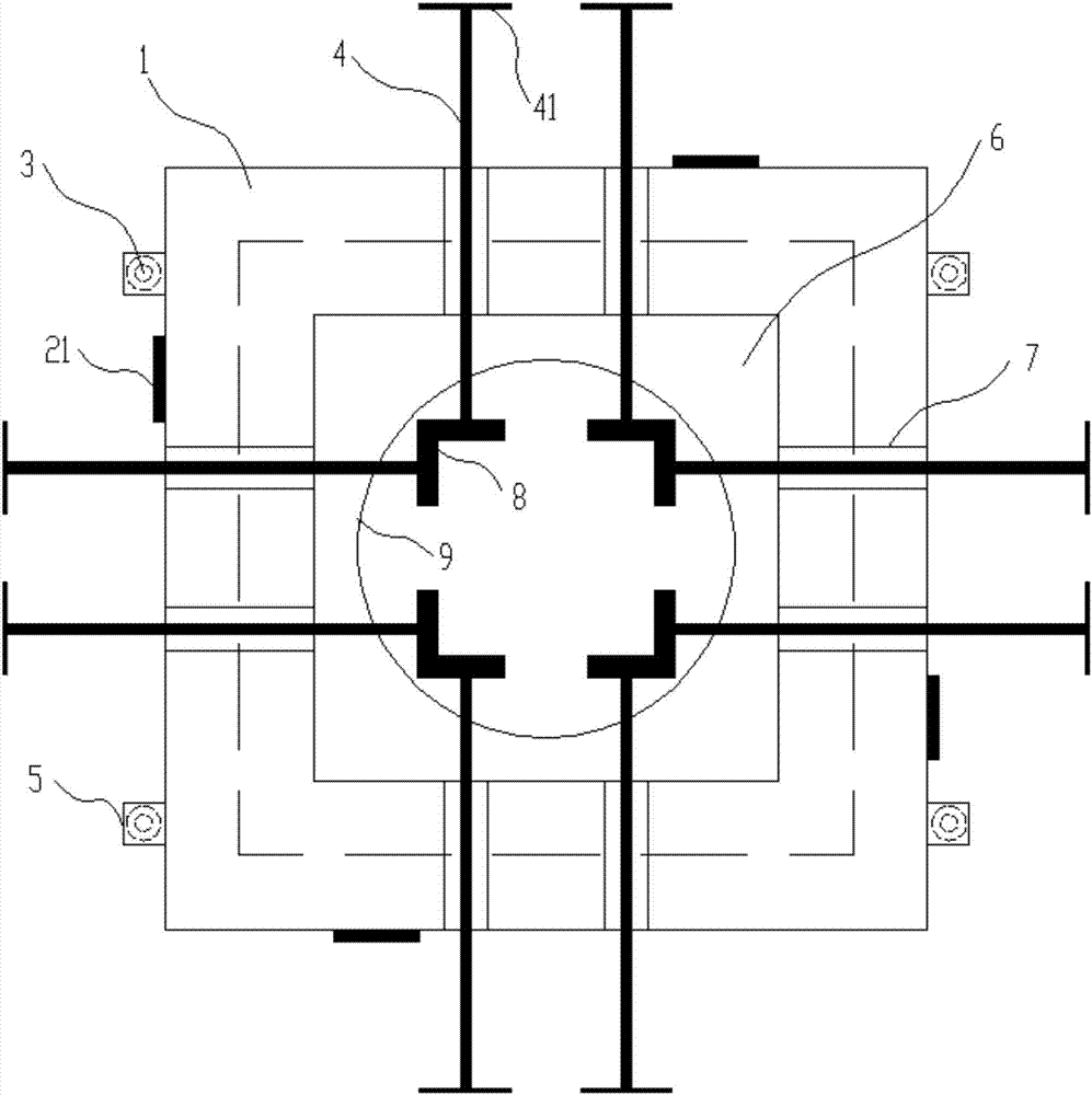 Verticality adjusting device for latticed column construction and using method