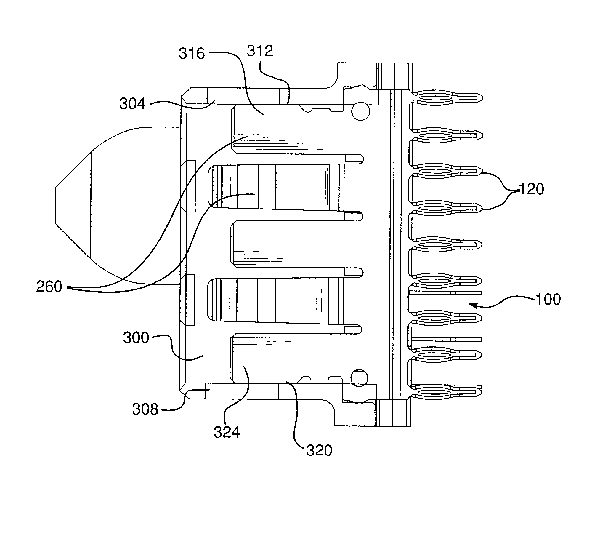 Electrical connector with stress-distribution features