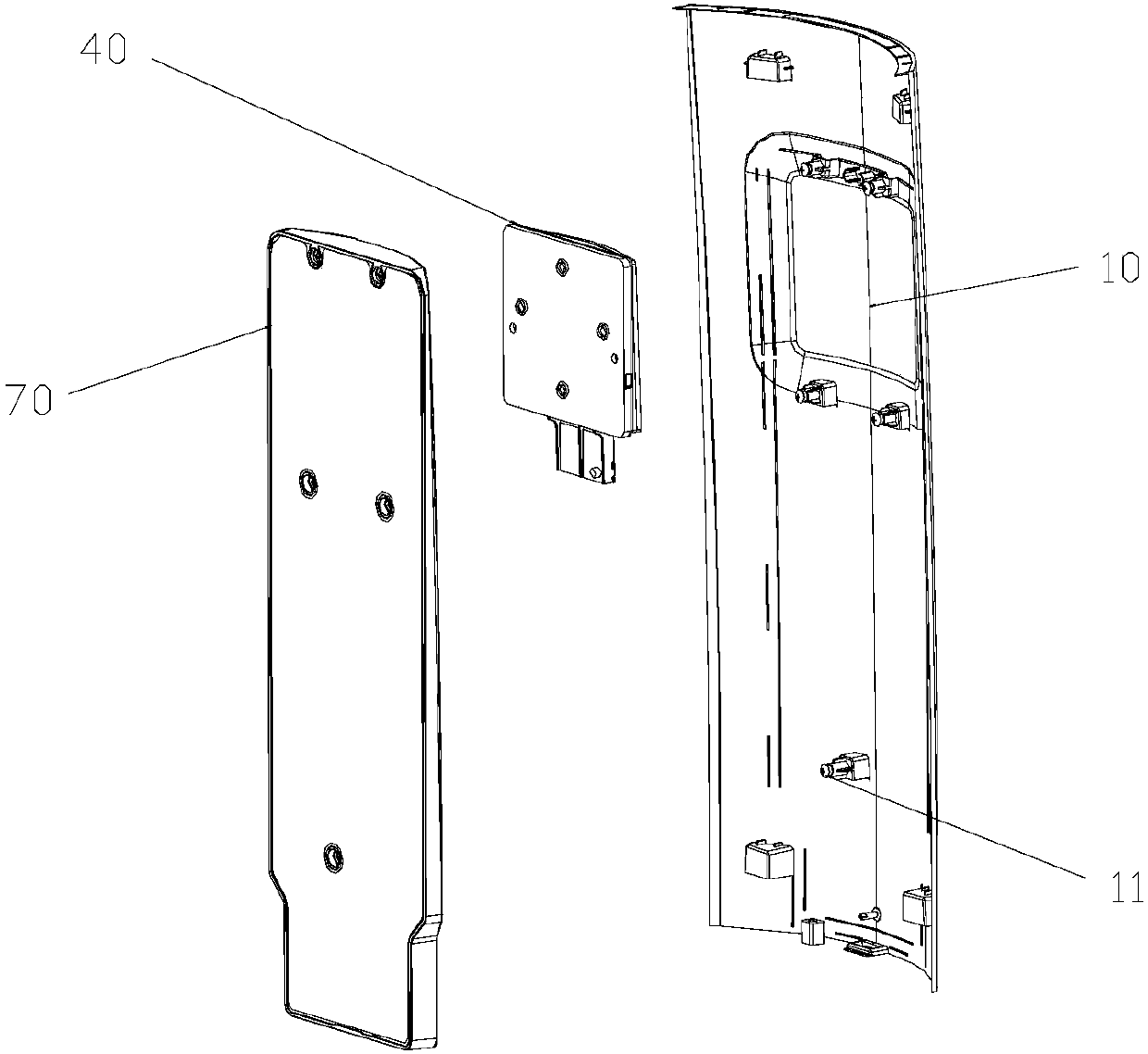 Display panel structure, air conditioner and manufacturing method for display panel structure