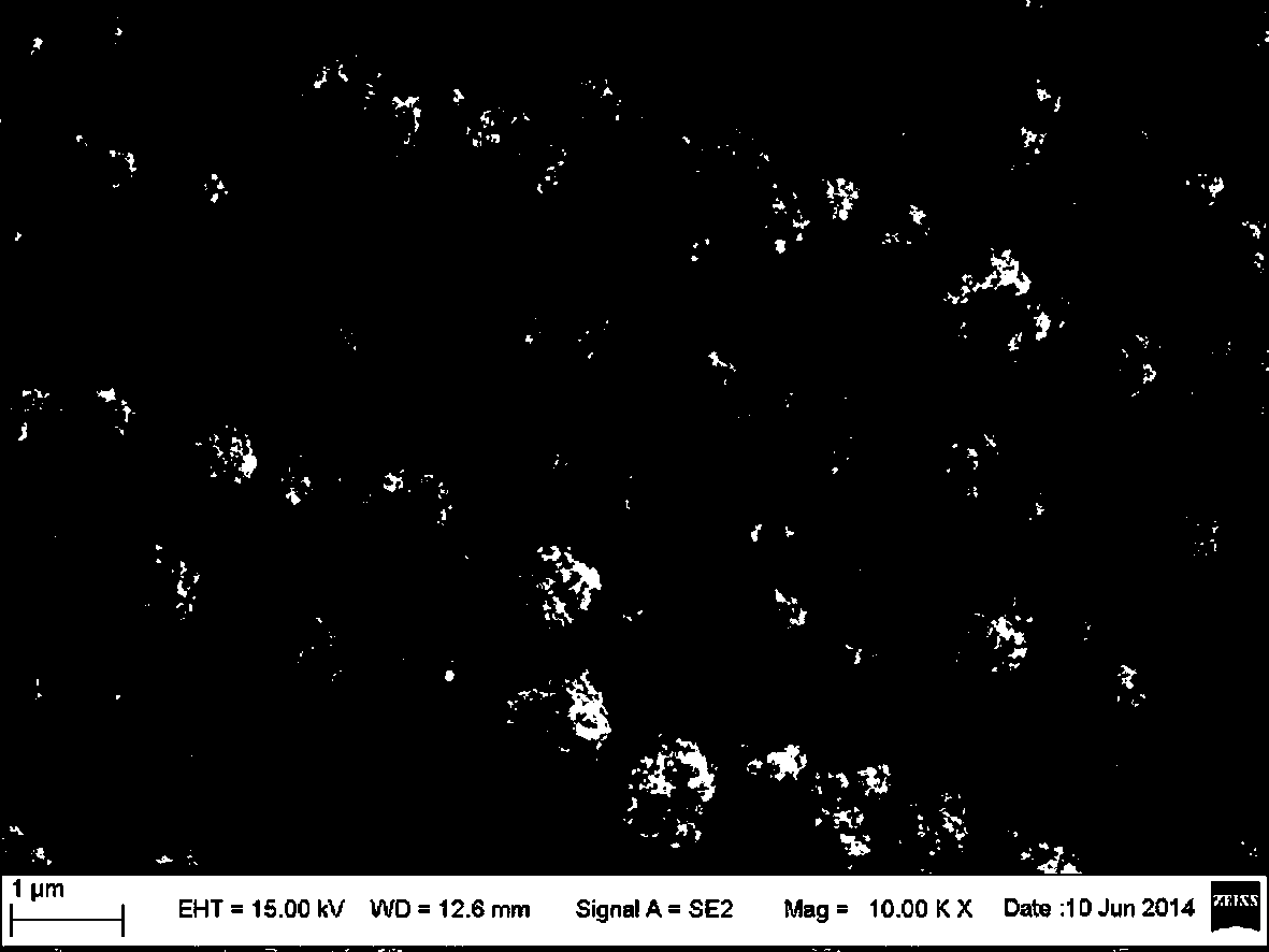 Surface texture of indium-iron composite spherical microcrystal composite layer