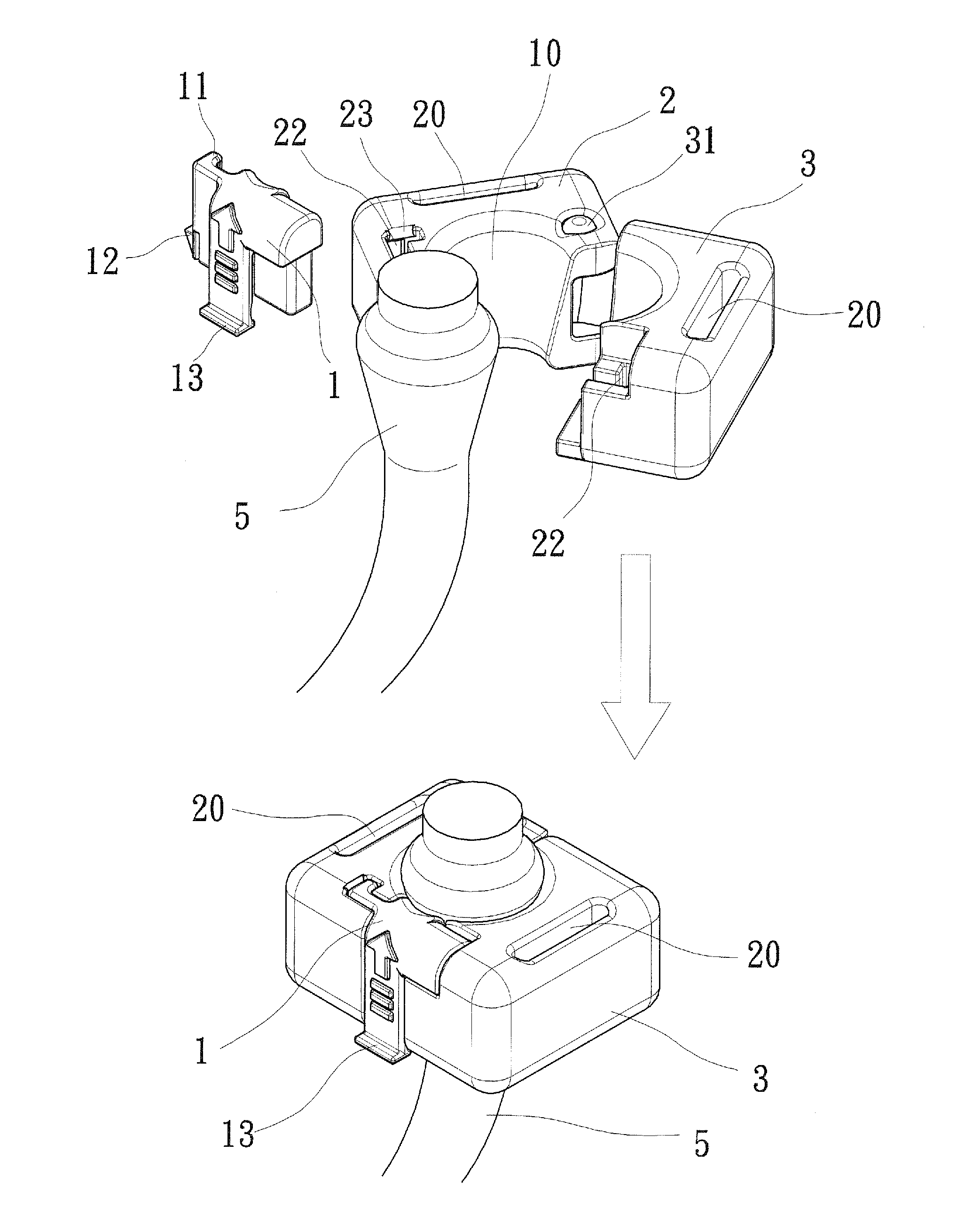 Tension cord fastener structure