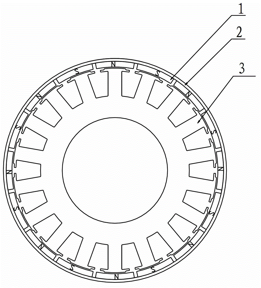 Magnetic circuit structure of washer variable frequency DC motor