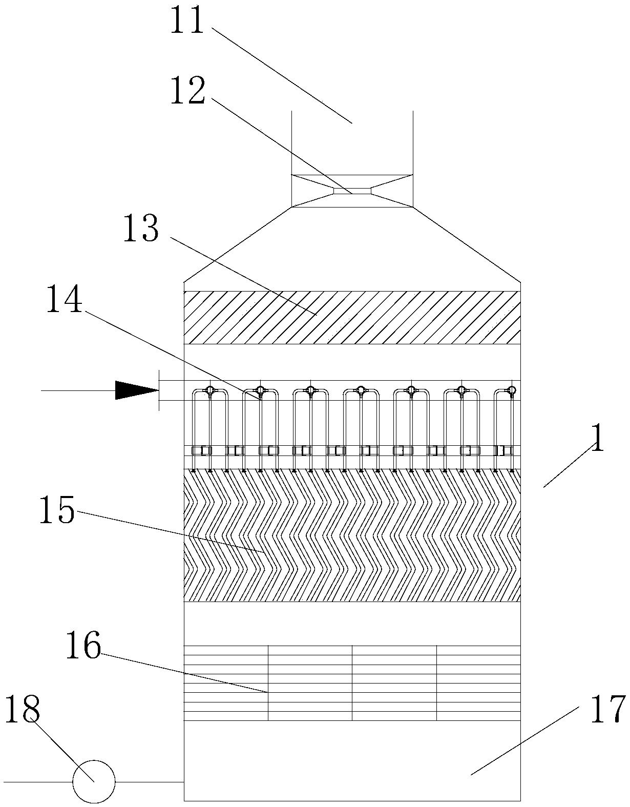 Mechanical cooling tower white smoke removing device