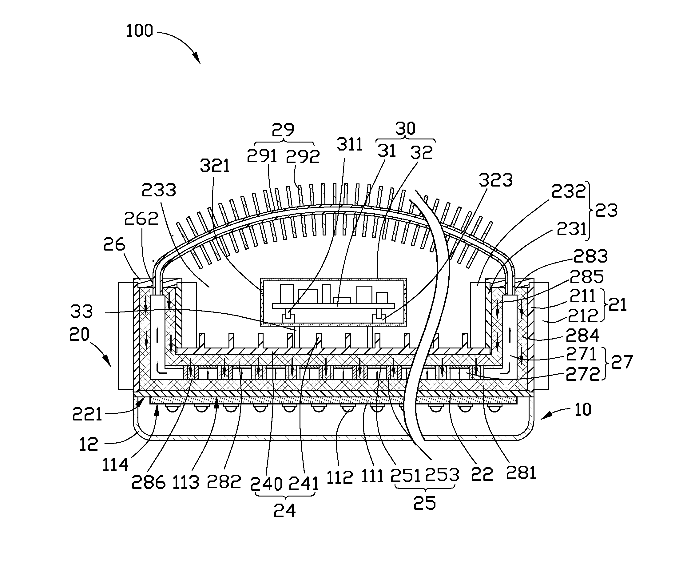 LED illuminating device