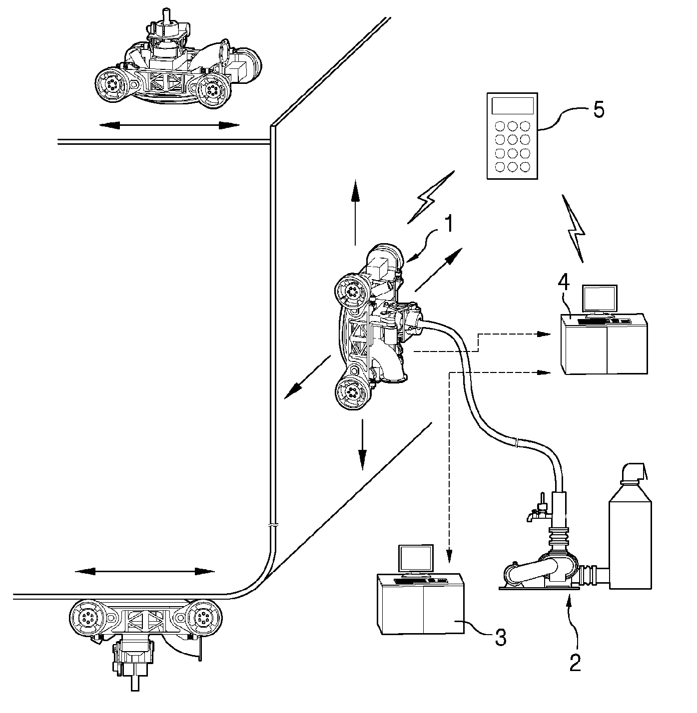 Multi-function robot for moving on wall using indoor global positioning system