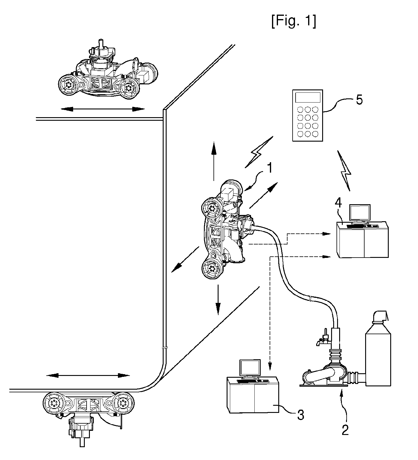 Multi-function robot for moving on wall using indoor global positioning system