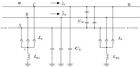 Method for discriminating property of single-phase fault of power transmission line with parallel electric reactor