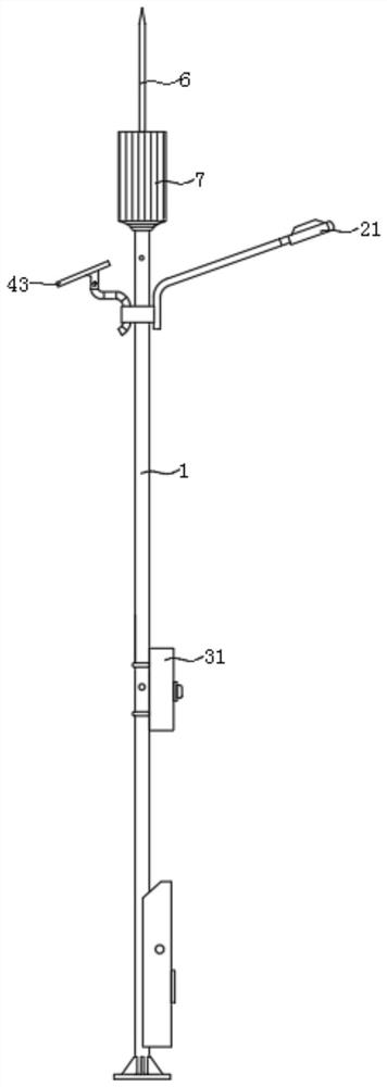 Intelligent lamp post integrating one-key alarm