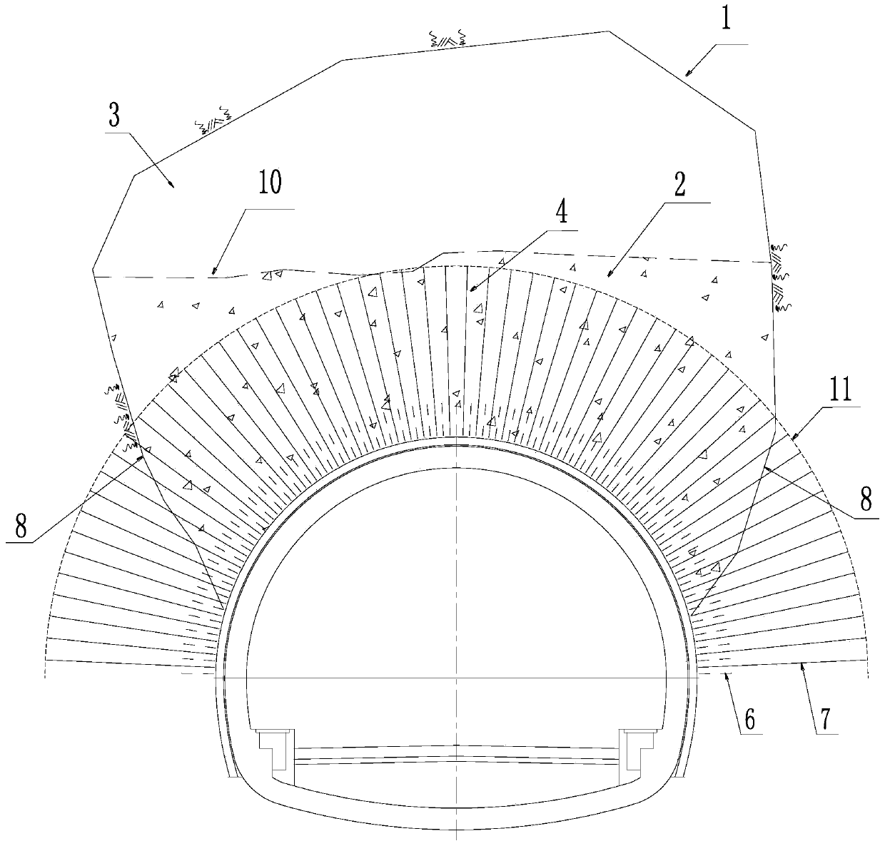 Treatment method for non-convergence type collapse of tunnel