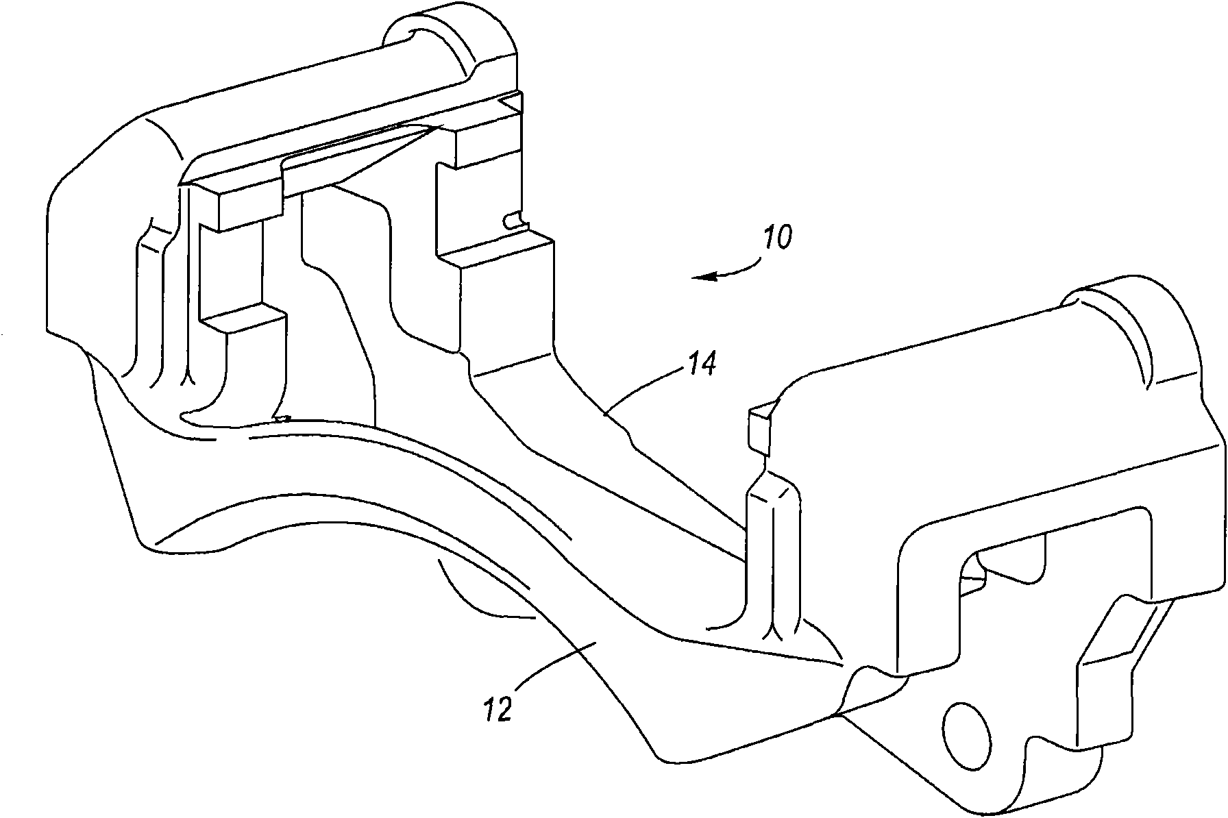 Coulomb friction damped disc brake caliper bracket