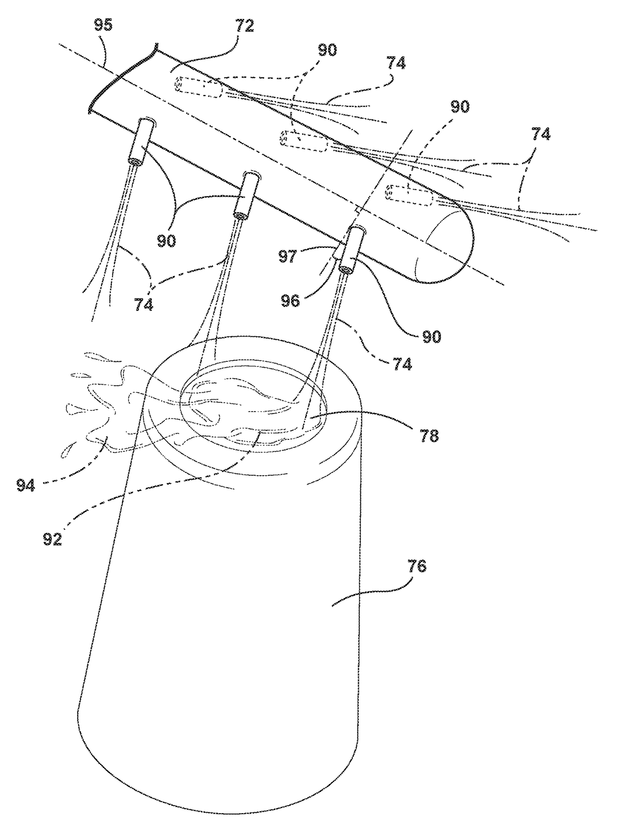 Method of using high velocity water to remove puddling in a dishwasher